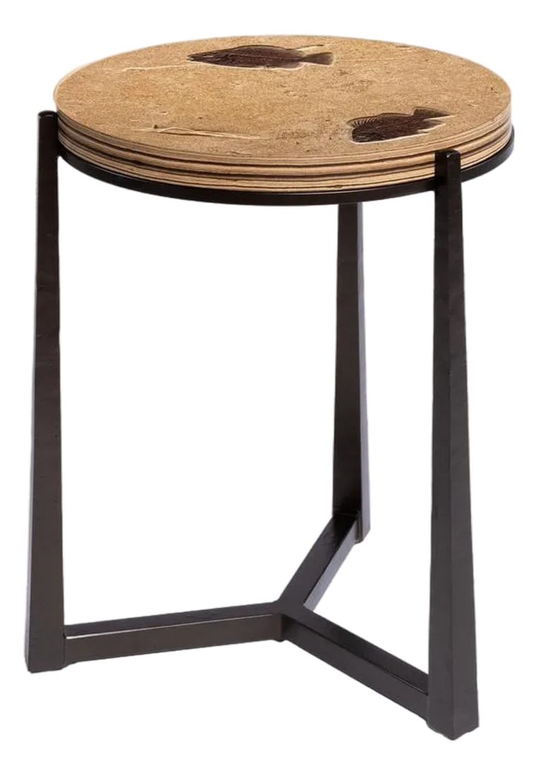 16" Round Fossil Drink Table 9305t (1 of 4)