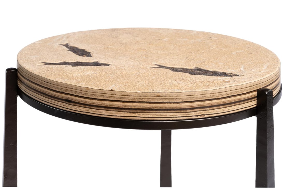 16" Round Fossil Drink Table 9305t - 2