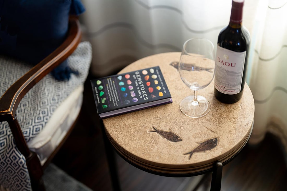 16" Round Fossil Drink Table 9305t - 4