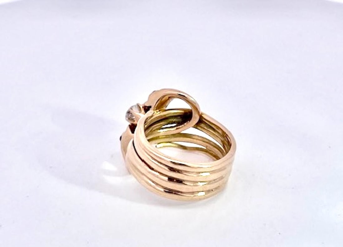 1950s Double Snake Ring Lovers Knot - 13