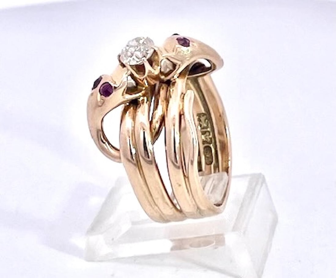 1950s Double Snake Ring Lovers Knot - 2