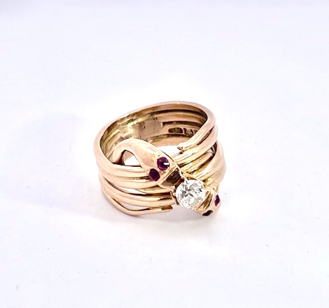 1950s Double Snake Ring Lovers Knot - 3