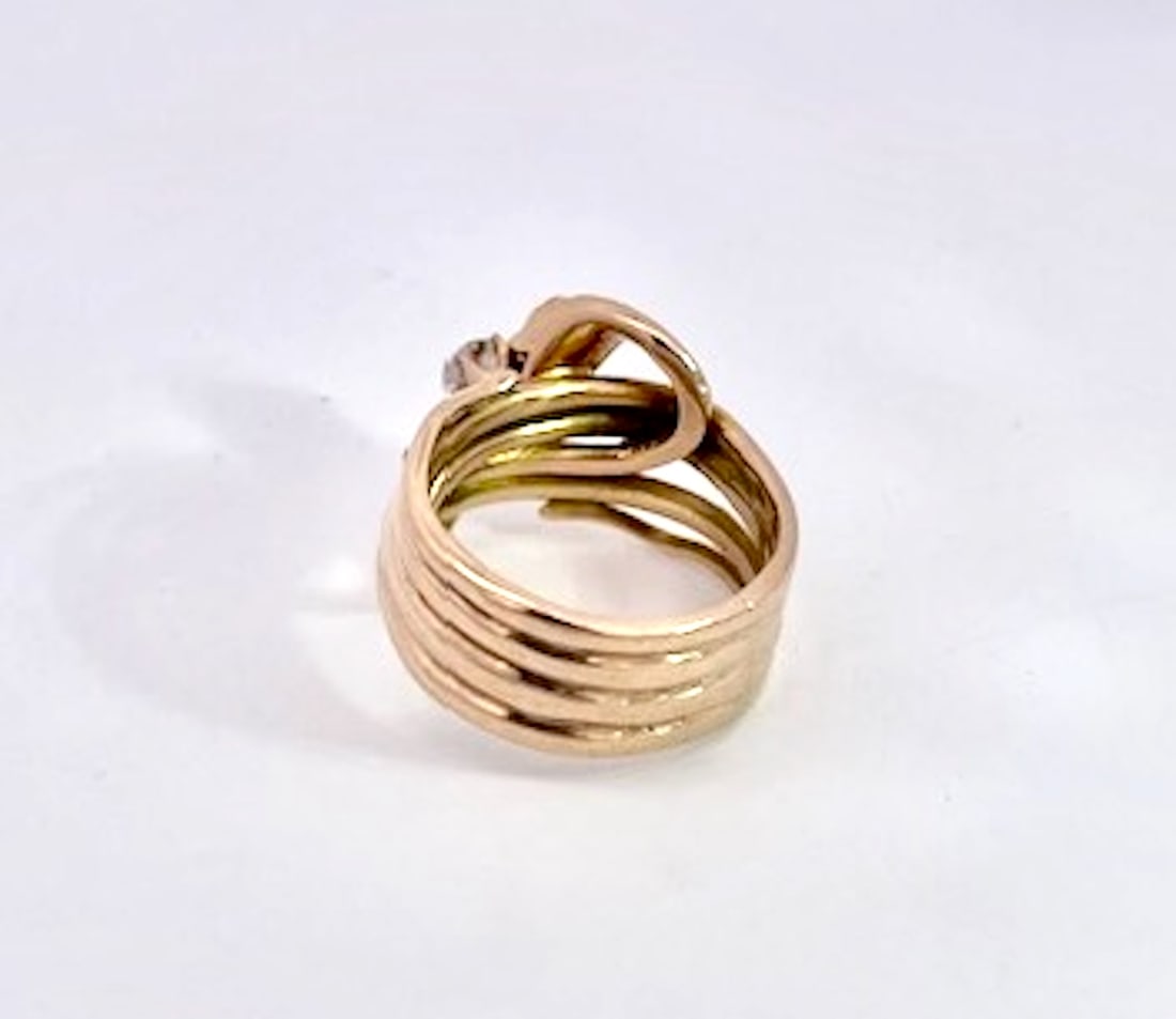 1950s Double Snake Ring Lovers Knot - 5