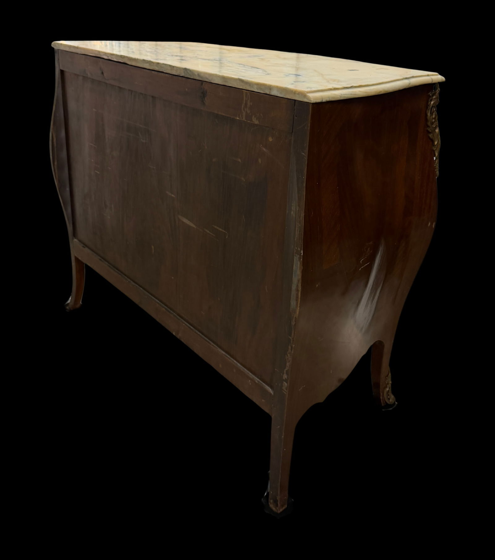 Antique French Louis XV–Style Bombe Commode With Yellow Campan Marble Top - 6
