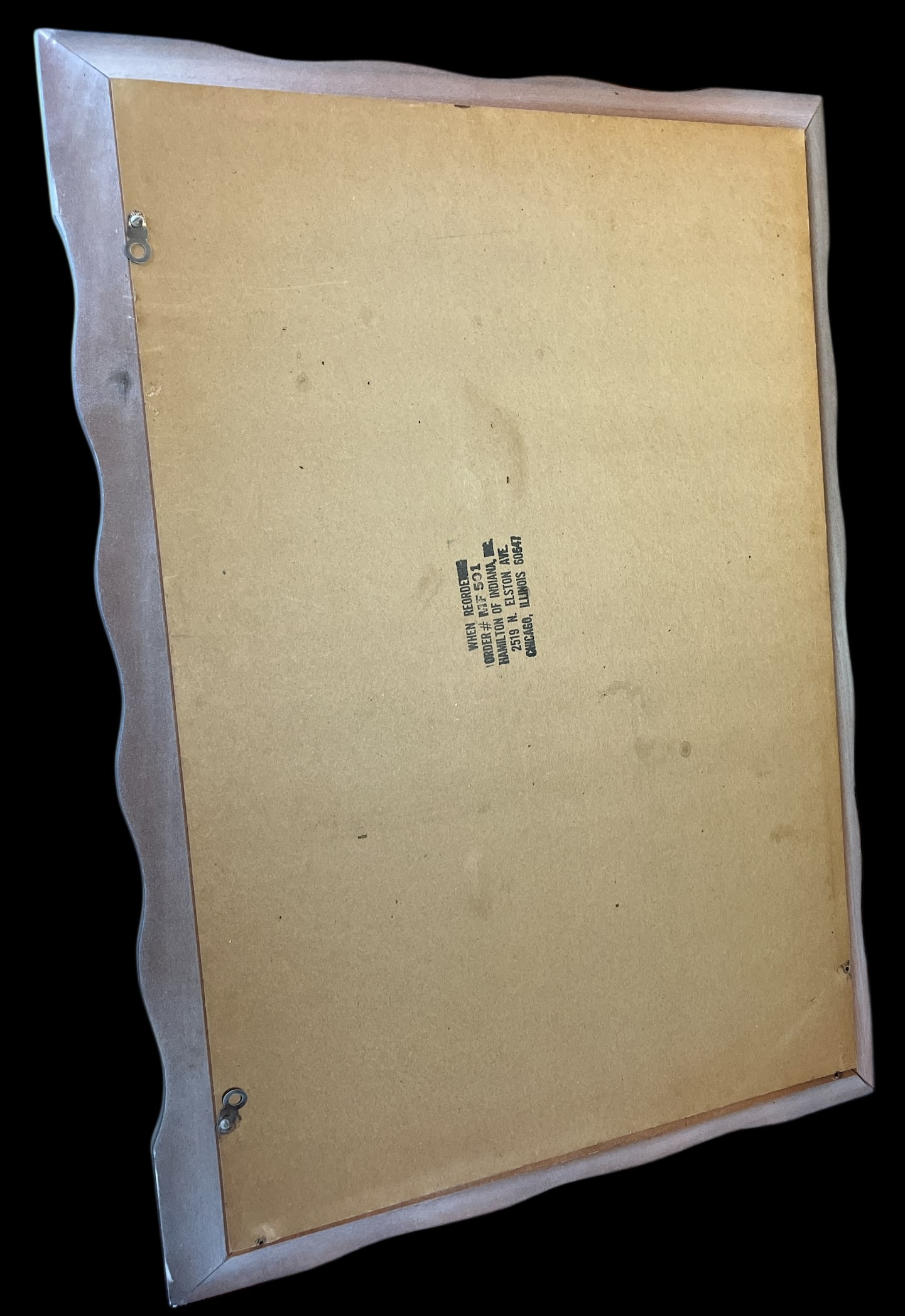 Vintage Scalloped White Solid Wood Mirror by Hamilton of Indiana 27" H X 19.5" W - 9