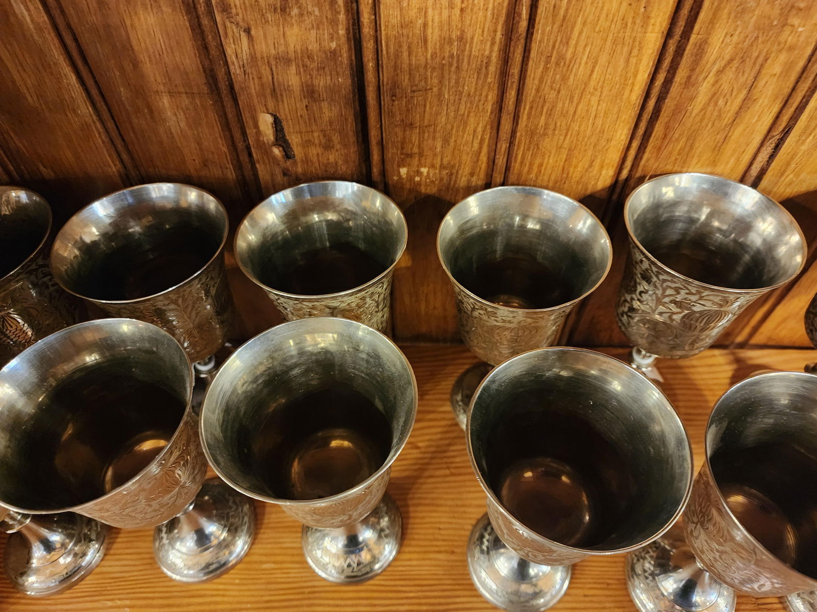 1970s Set if 12 Silver Plate Wine Goblets - 2