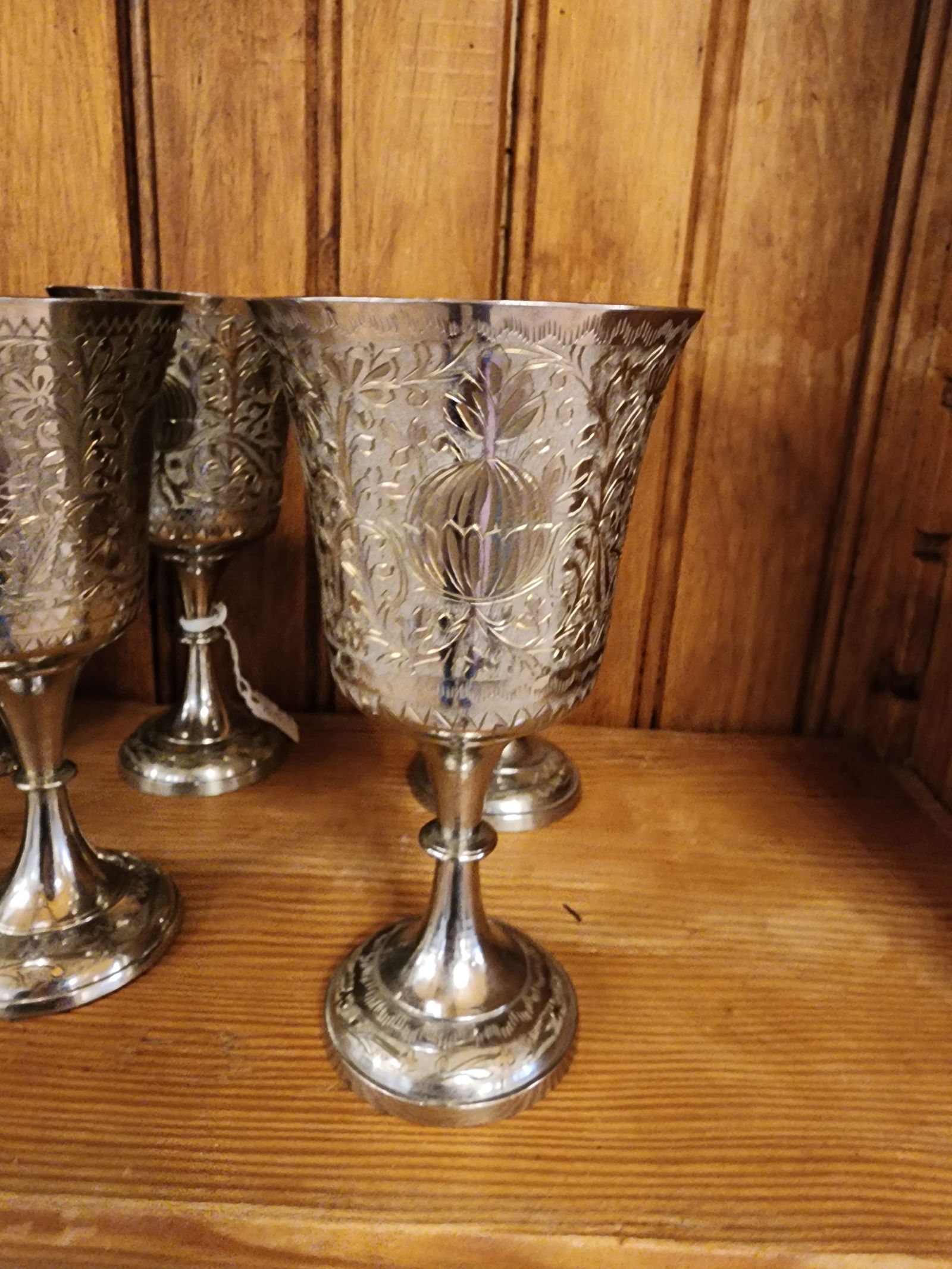 1970s Set if 12 Silver Plate Wine Goblets - 5