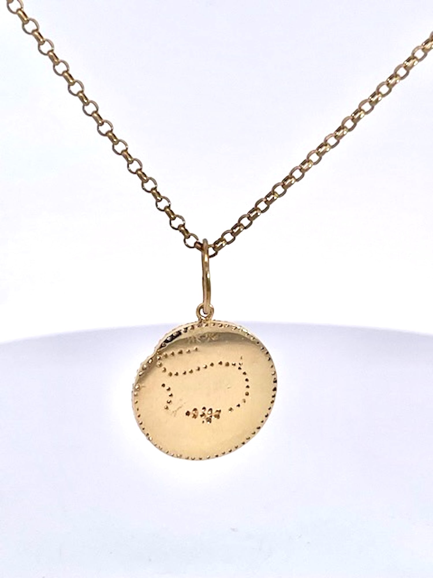 1970s Snake Pendant Diamond Ruby Crescent 14k - 8