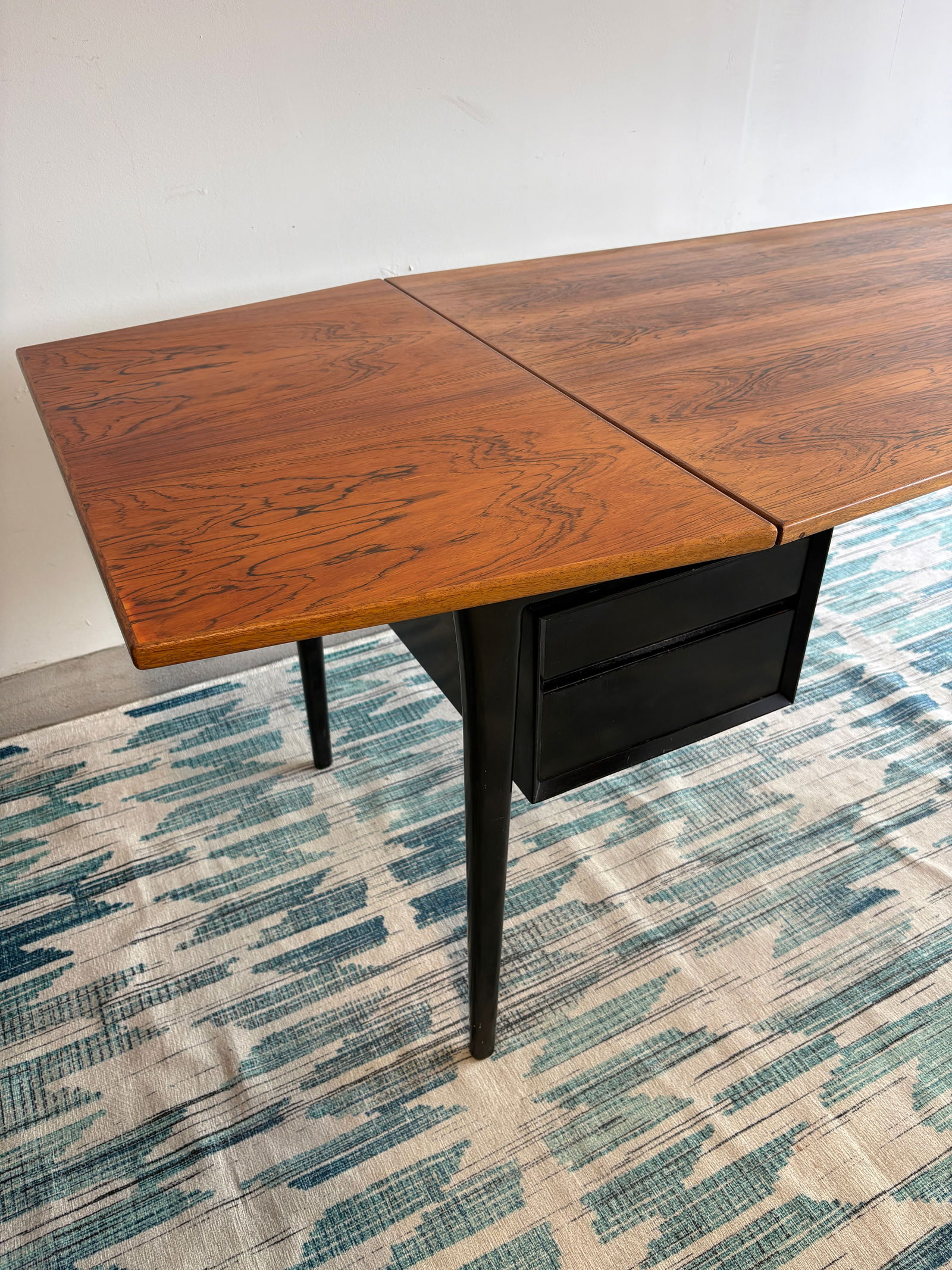 1960s Attributed Arne Vodder Danish Modern Rosewood "Coffin" Desk | Mid Century Modern | Made in - 2