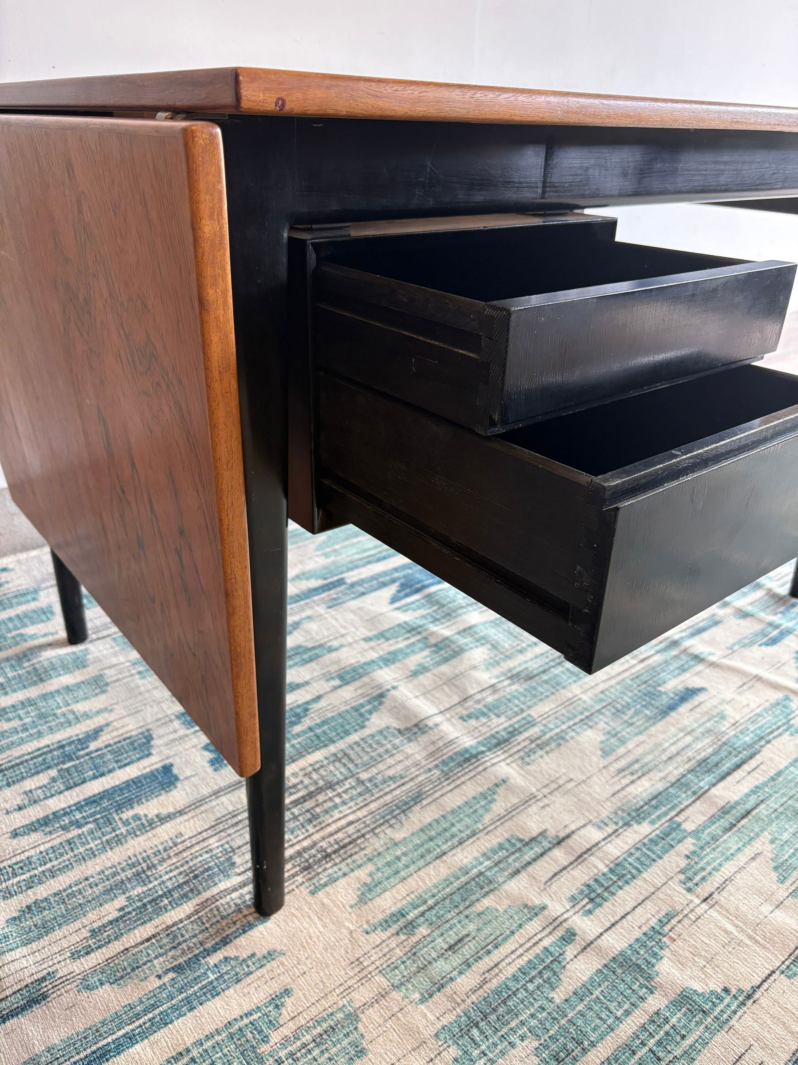 1960s Attributed Arne Vodder Danish Modern Rosewood "Coffin" Desk | Mid Century Modern | Made in - 7