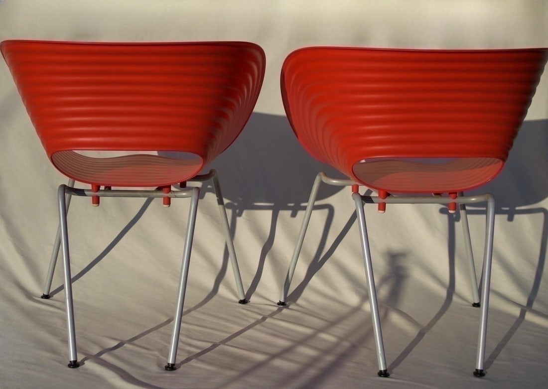 Pair of Vitra "Tom Vac" Chairs by Ron Arad, Red - 3