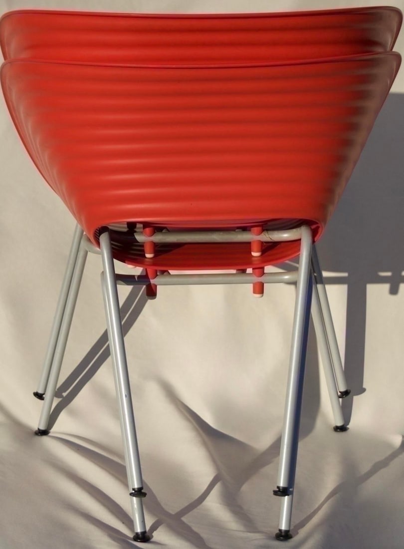 Pair of Vitra "Tom Vac" Chairs by Ron Arad, Red - 4