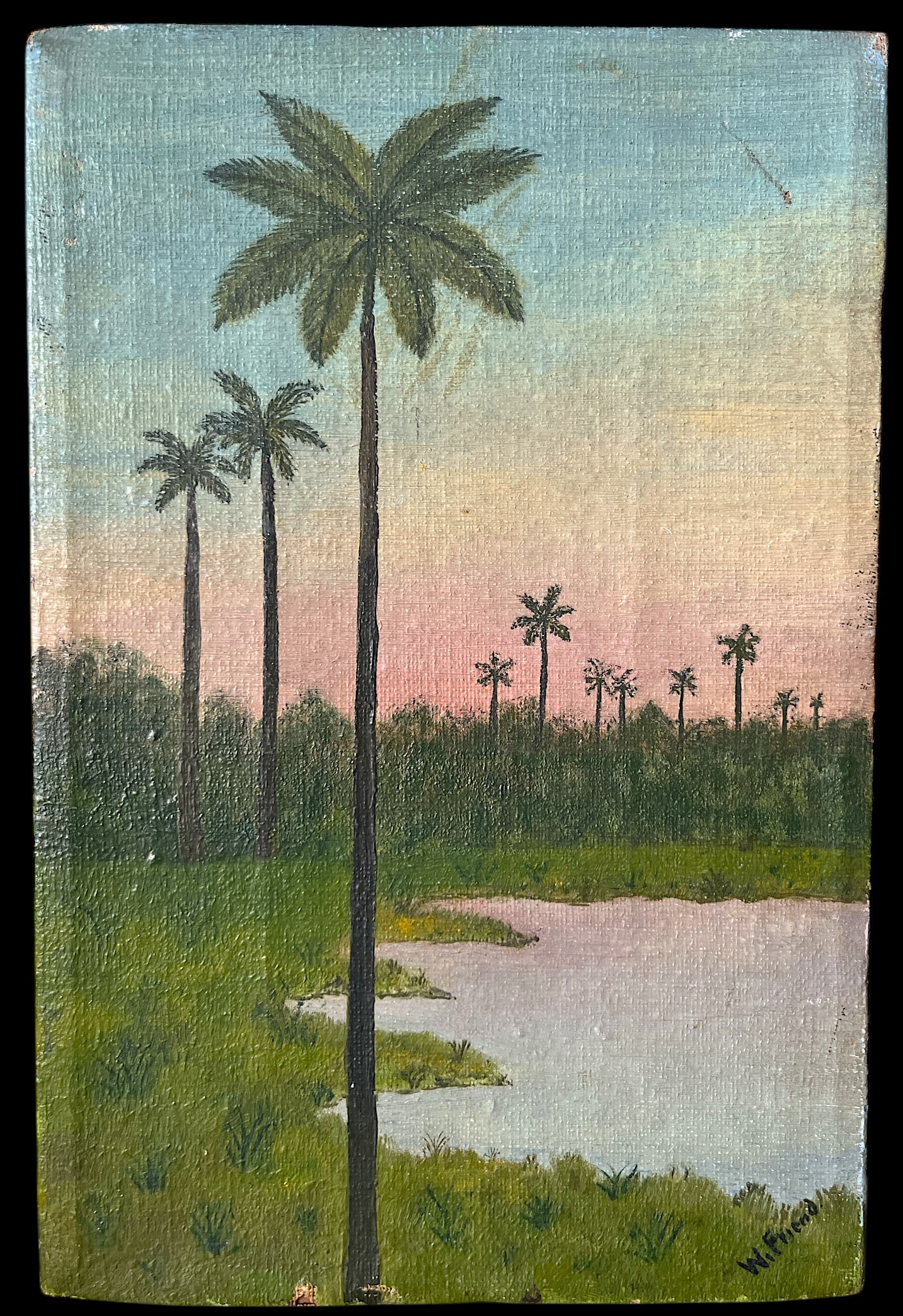 Pair of Late 19th Century Florida Landscape Oil Paintings on Canvas, Signed - 2