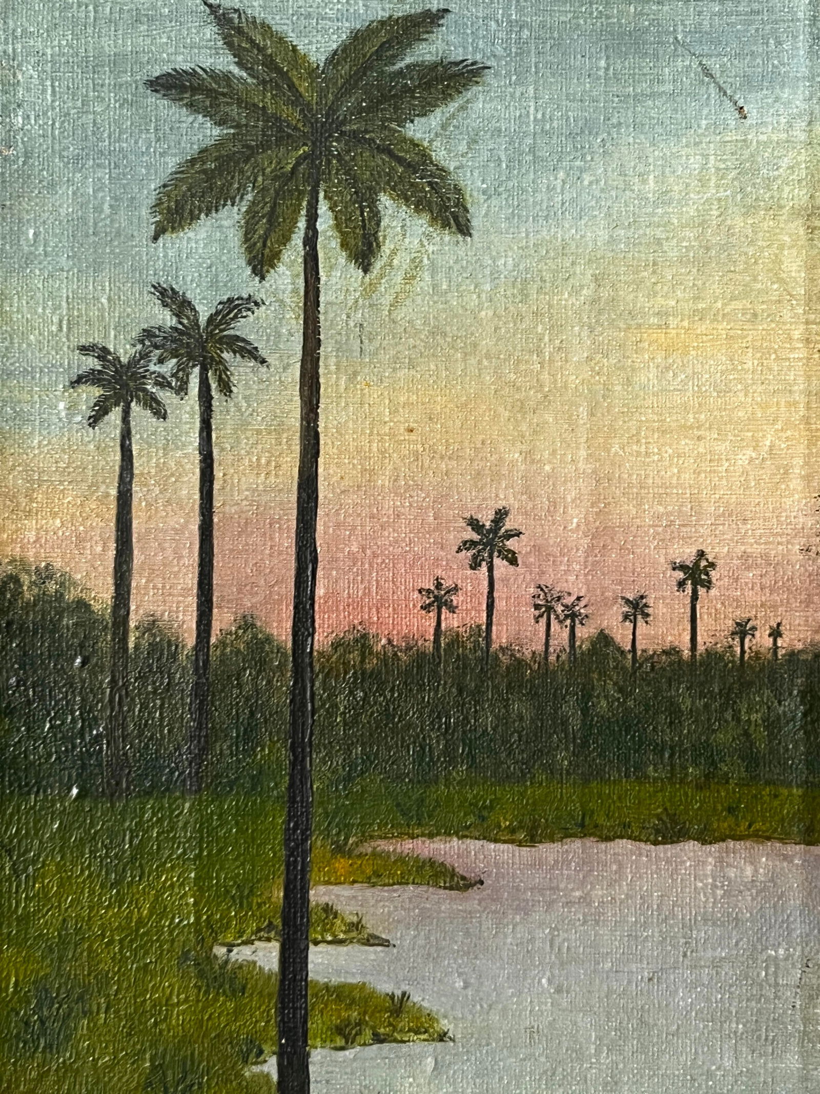 Pair of Late 19th Century Florida Landscape Oil Paintings on Canvas, Signed - 7