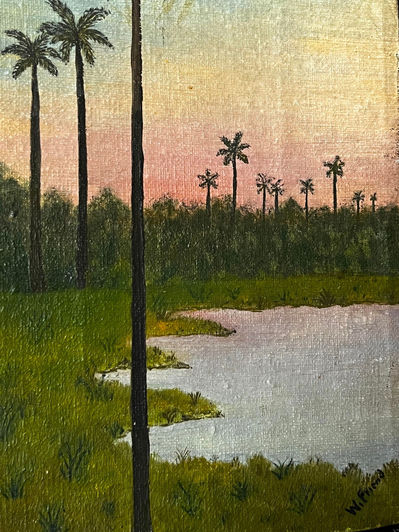 Pair of Late 19th Century Florida Landscape Oil Paintings on Canvas, Signed - 8