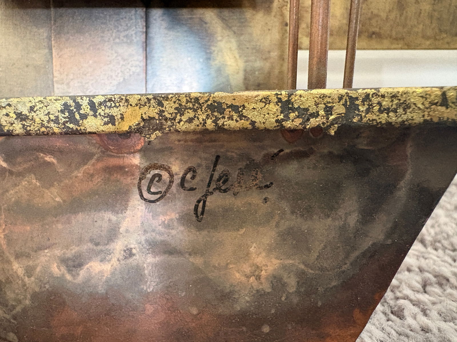 1970s Signed Curtis Jere Mid-Century Modern Brutalist Cityscape Bridge Wall Sculpture, Copper & Bras - 7