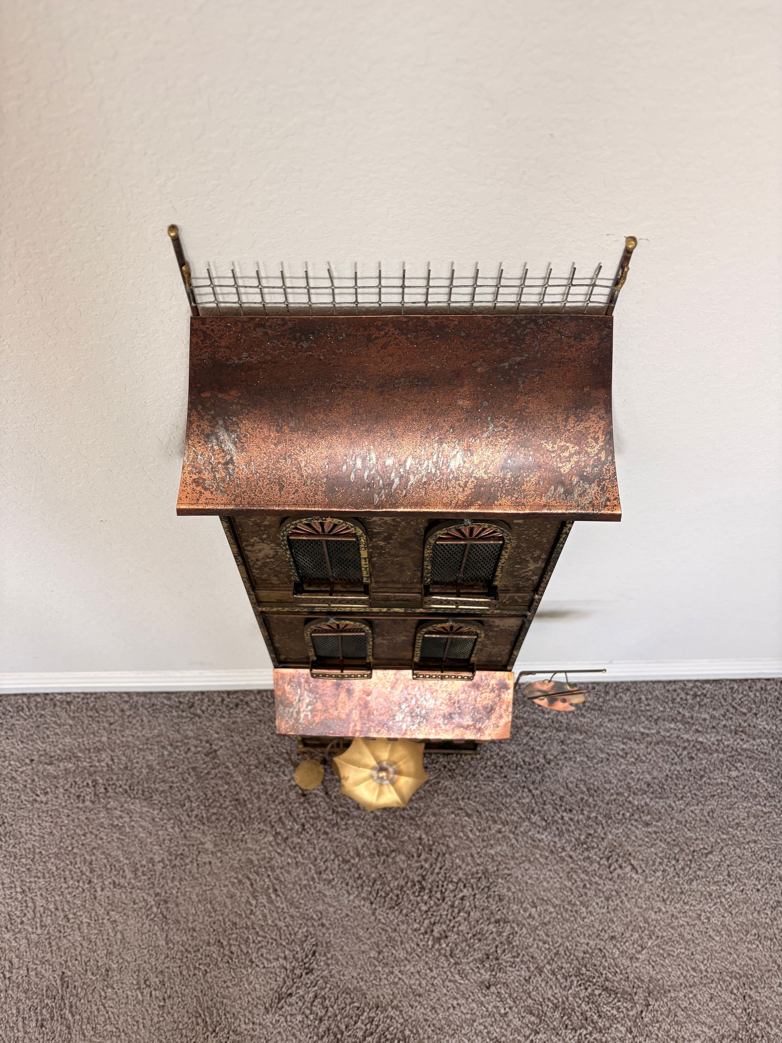 1970s Signed Curtis Jere Mid-Century Modern Street Shop Scene Wall Sculpture in Copper & Brass - 2