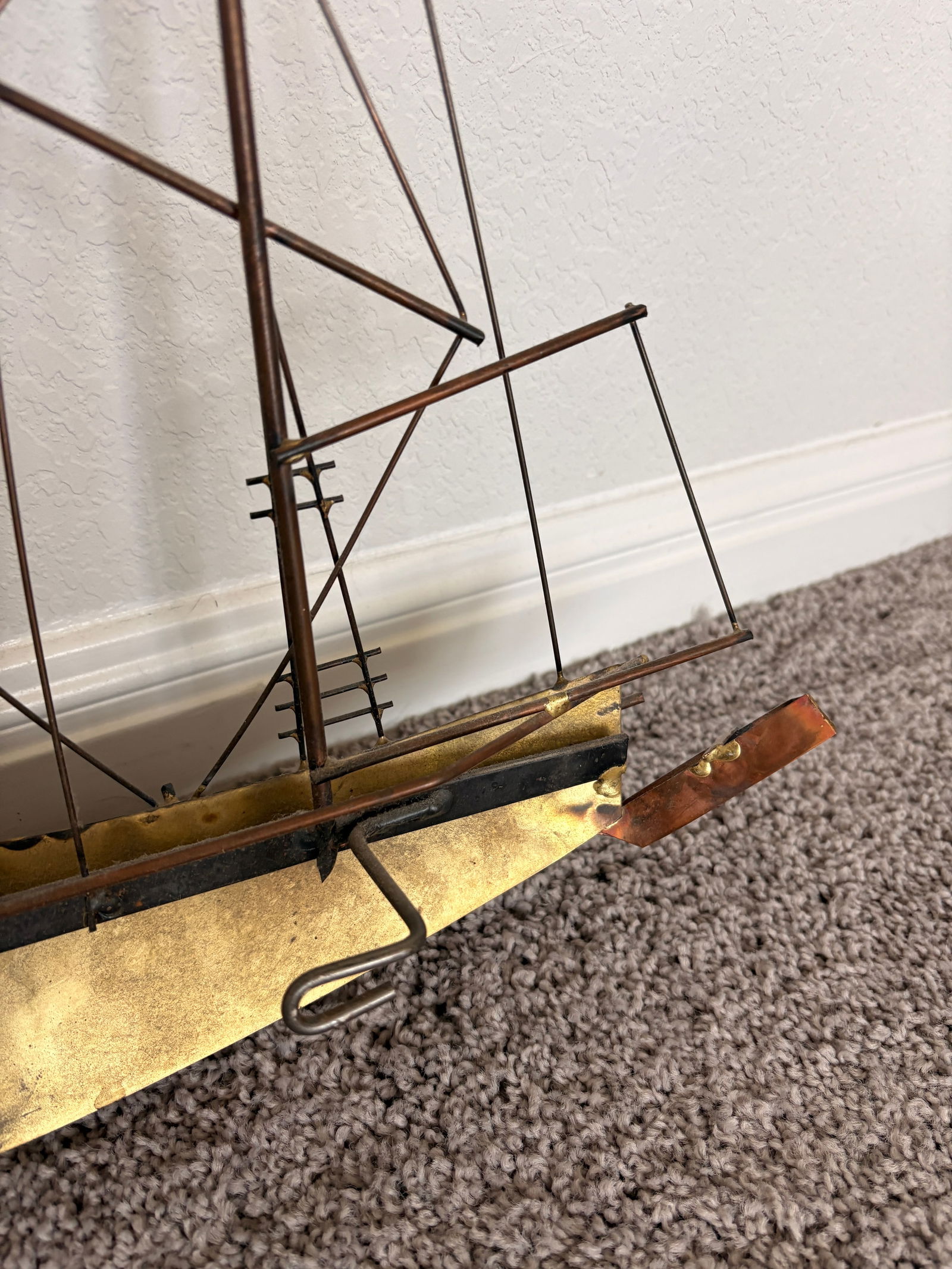 1970s Signed Curtis Jere Mid-Century Modern Sailing Ship & Harbor Village Wall Sculpture - 7