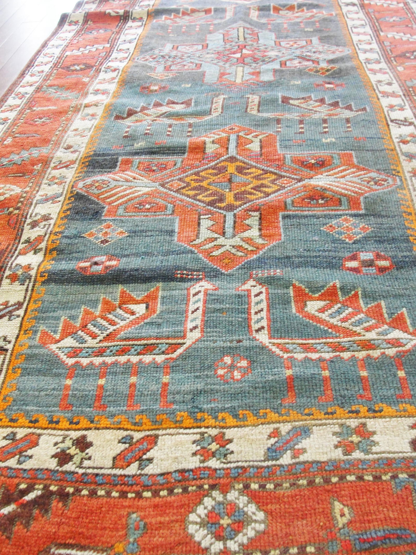 Antique Akstafa/ Kazak Caucasian Runner, 3'6" X 11' - 12