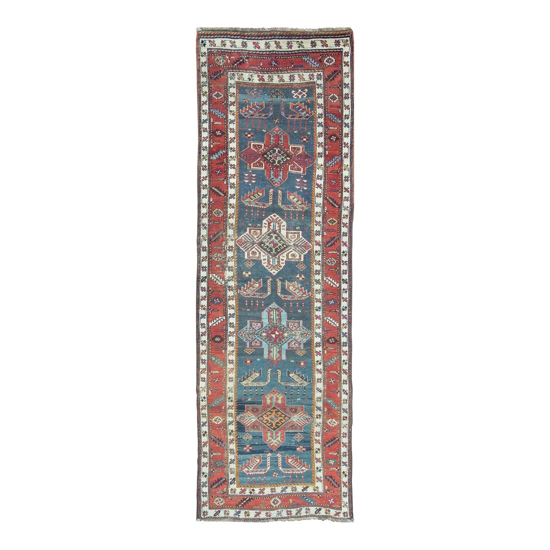 Antique Akstafa/ Kazak Caucasian Runner, 3'6" X 11' (1 of 13)