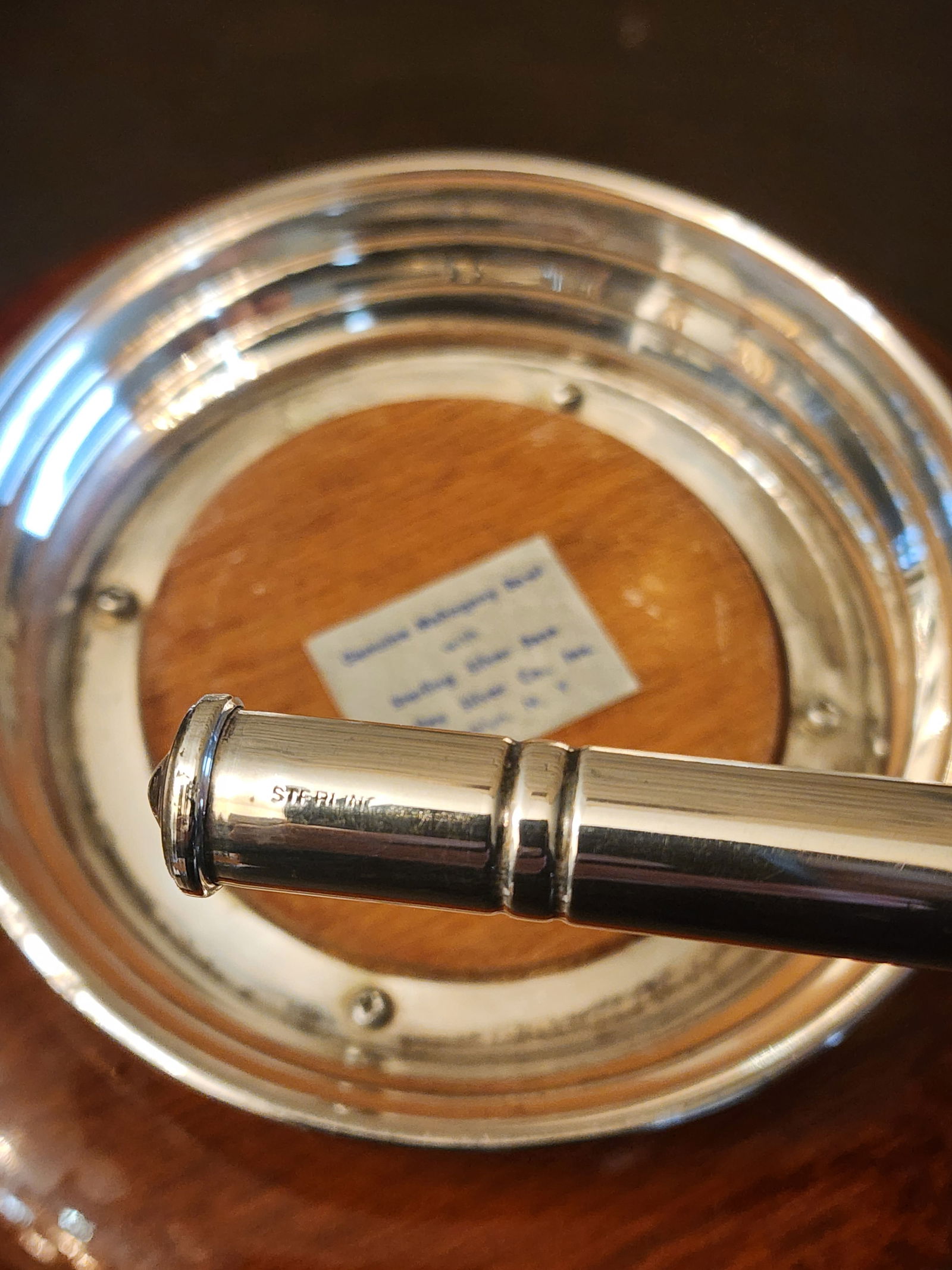 1960s Mid Century Modern Mahogany and Sterling Silver Bowl and Utensils - 2