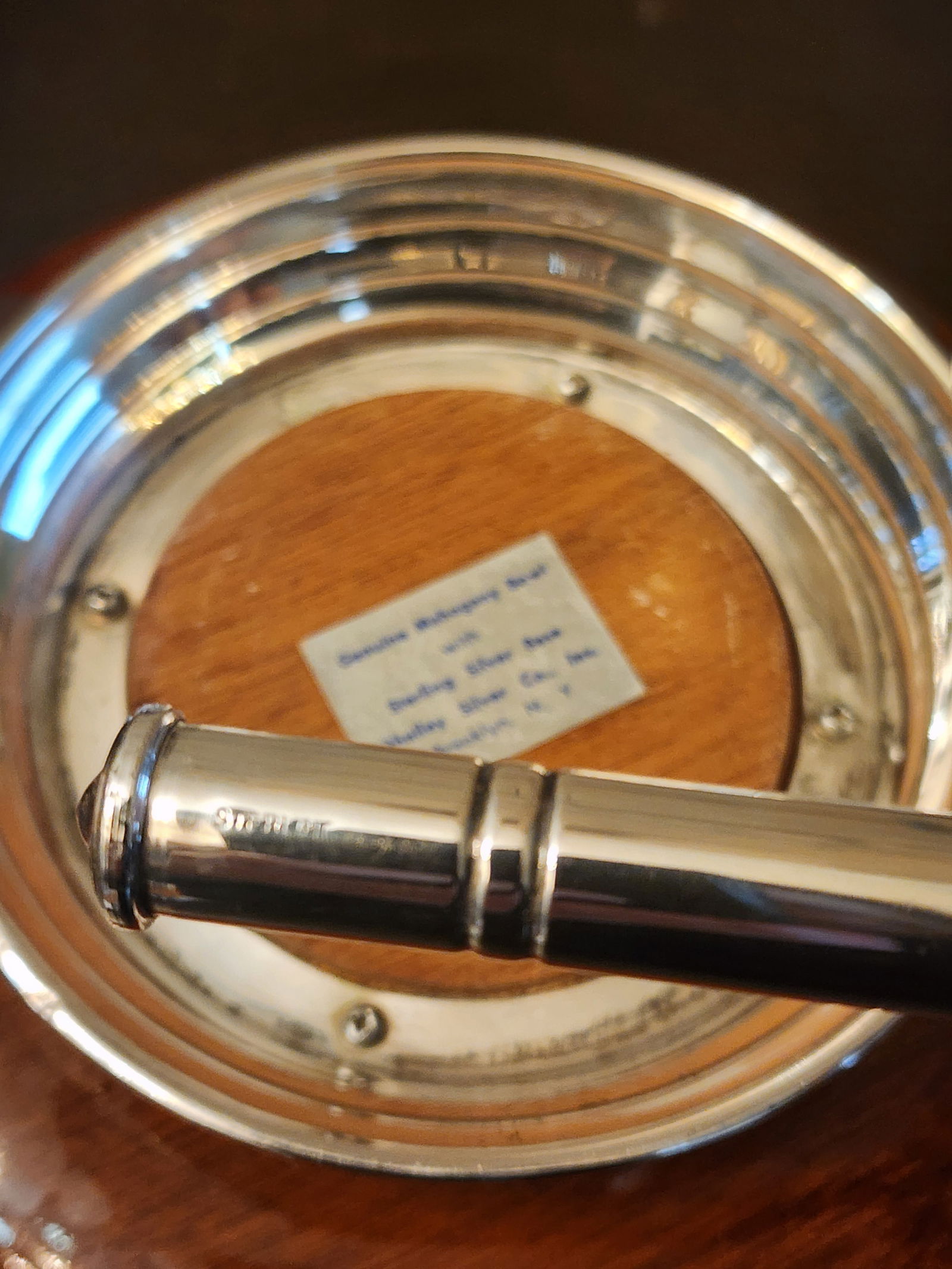 1960s Mid Century Modern Mahogany and Sterling Silver Bowl and Utensils - 3