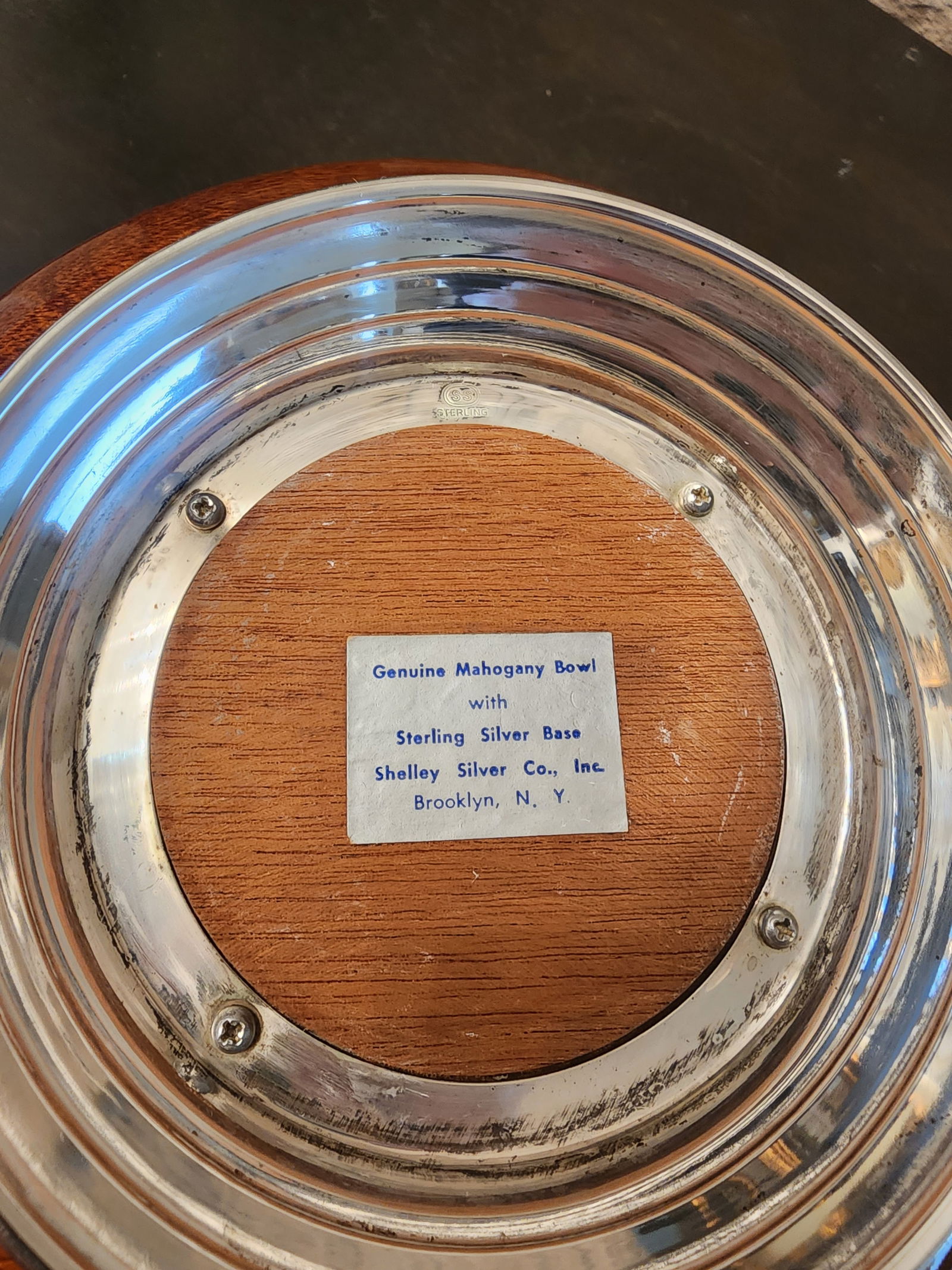 1960s Mid Century Modern Mahogany and Sterling Silver Bowl and Utensils - 4