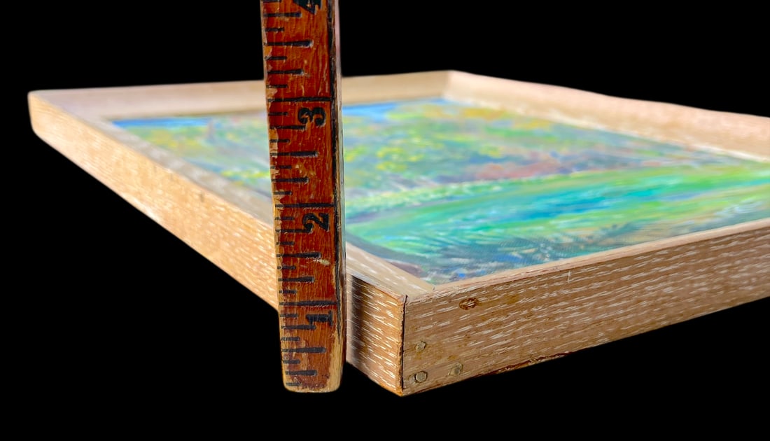 Vintage Florida Spring Landscape Painting in the Highwaymen Style in Pickled Cerused Wood Frame, Mid - 8