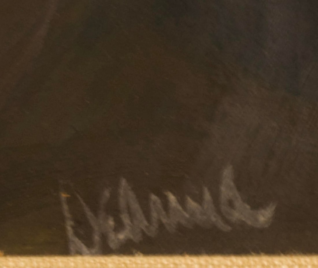 Late 20th Century Oil Portrait of a Woman in Hat, Signed "˜Deanna,' Framed - 5