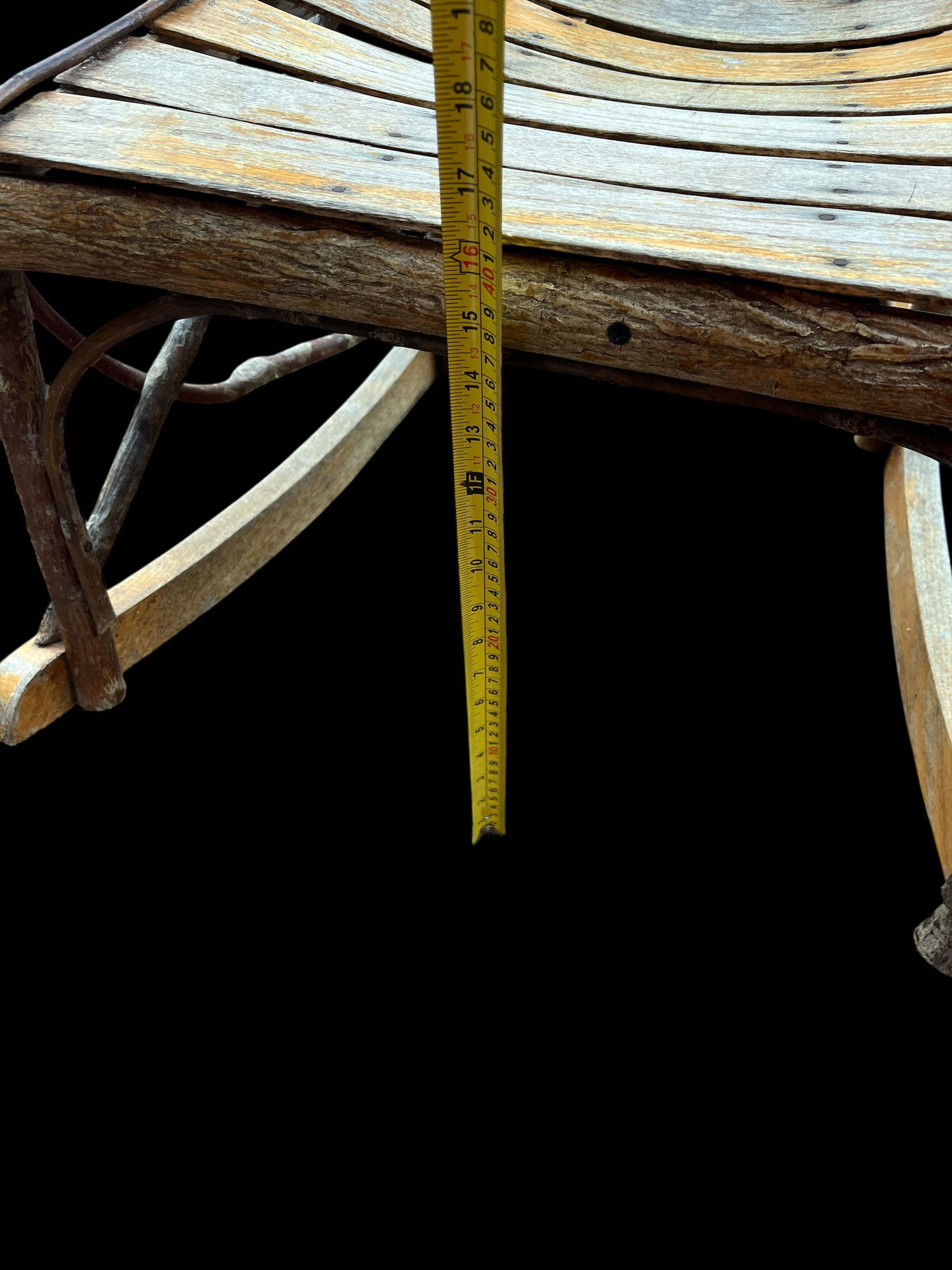 Vintage Amish Handmade Hickory & Oak Bentwood Rocking Chair - 10