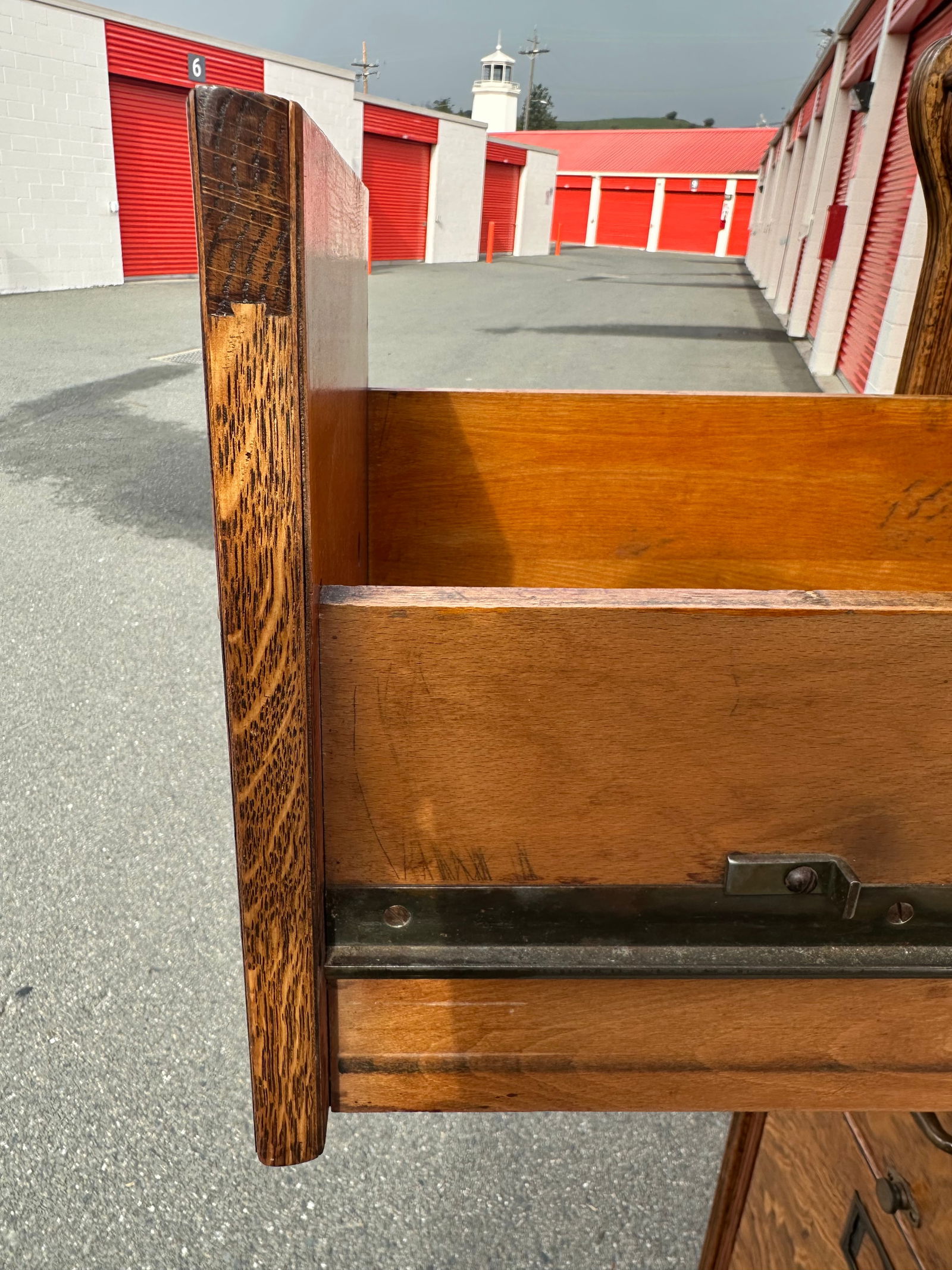 Antique Tiger Oak 4 Drawer Filing Cabinet by Yawman and Erbe Mfg. Co. - 3