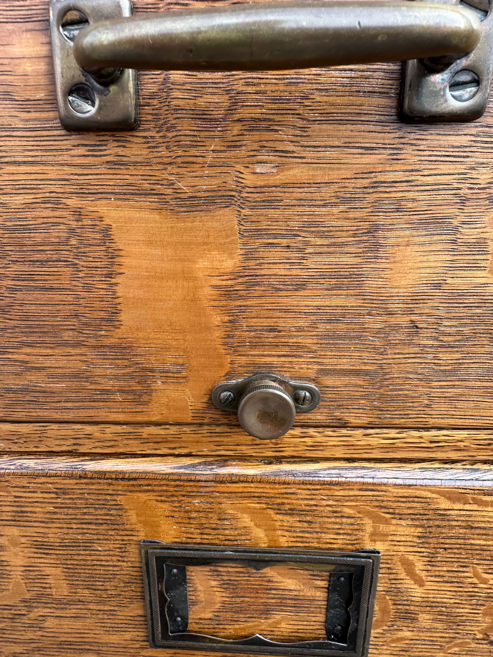 Antique Tiger Oak 4 Drawer Filing Cabinet by Yawman and Erbe Mfg. Co. - 5