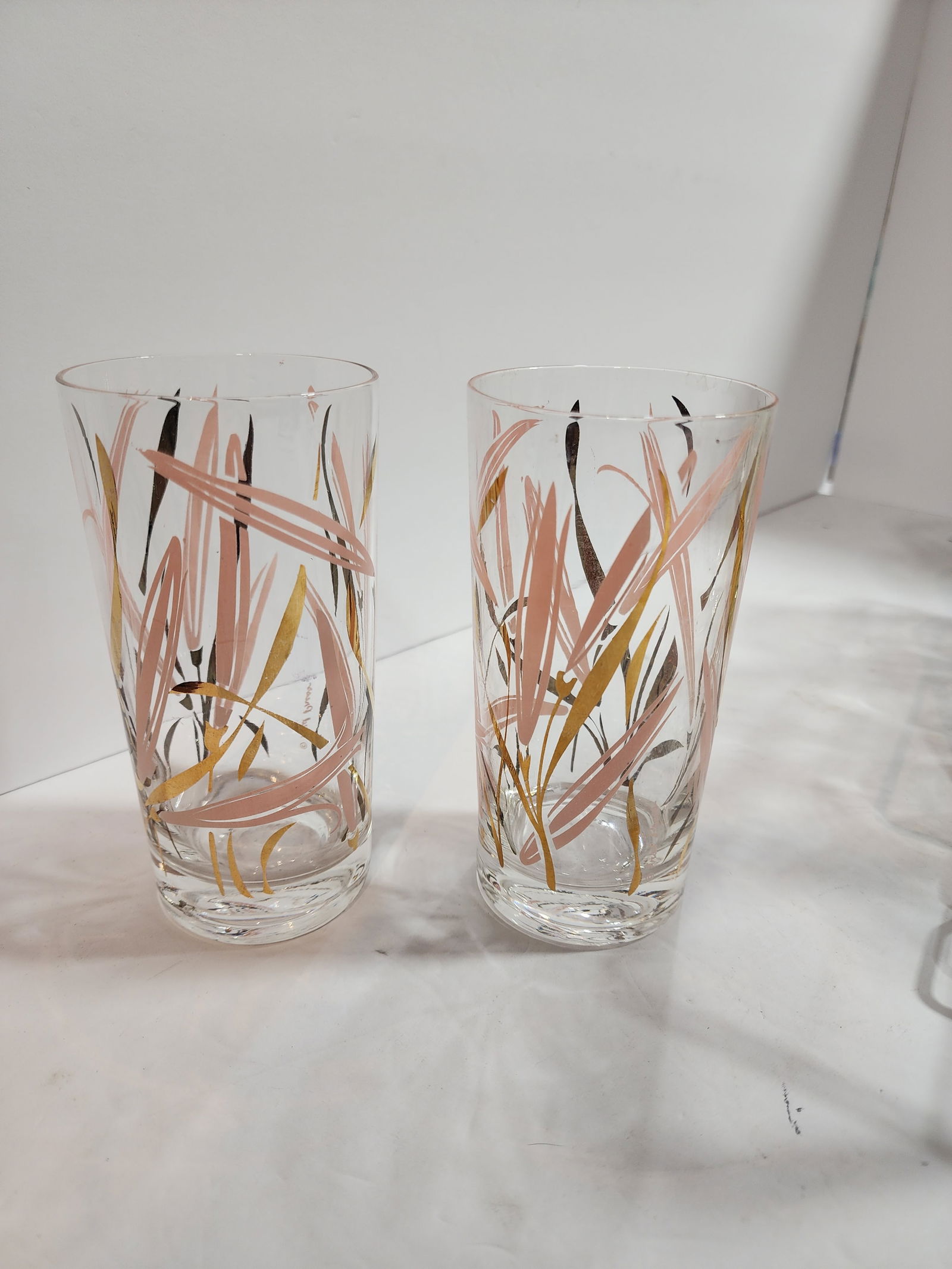 1960s 8 Fred Press m.c.m Highball Glasses in a Brass Caddy - 2