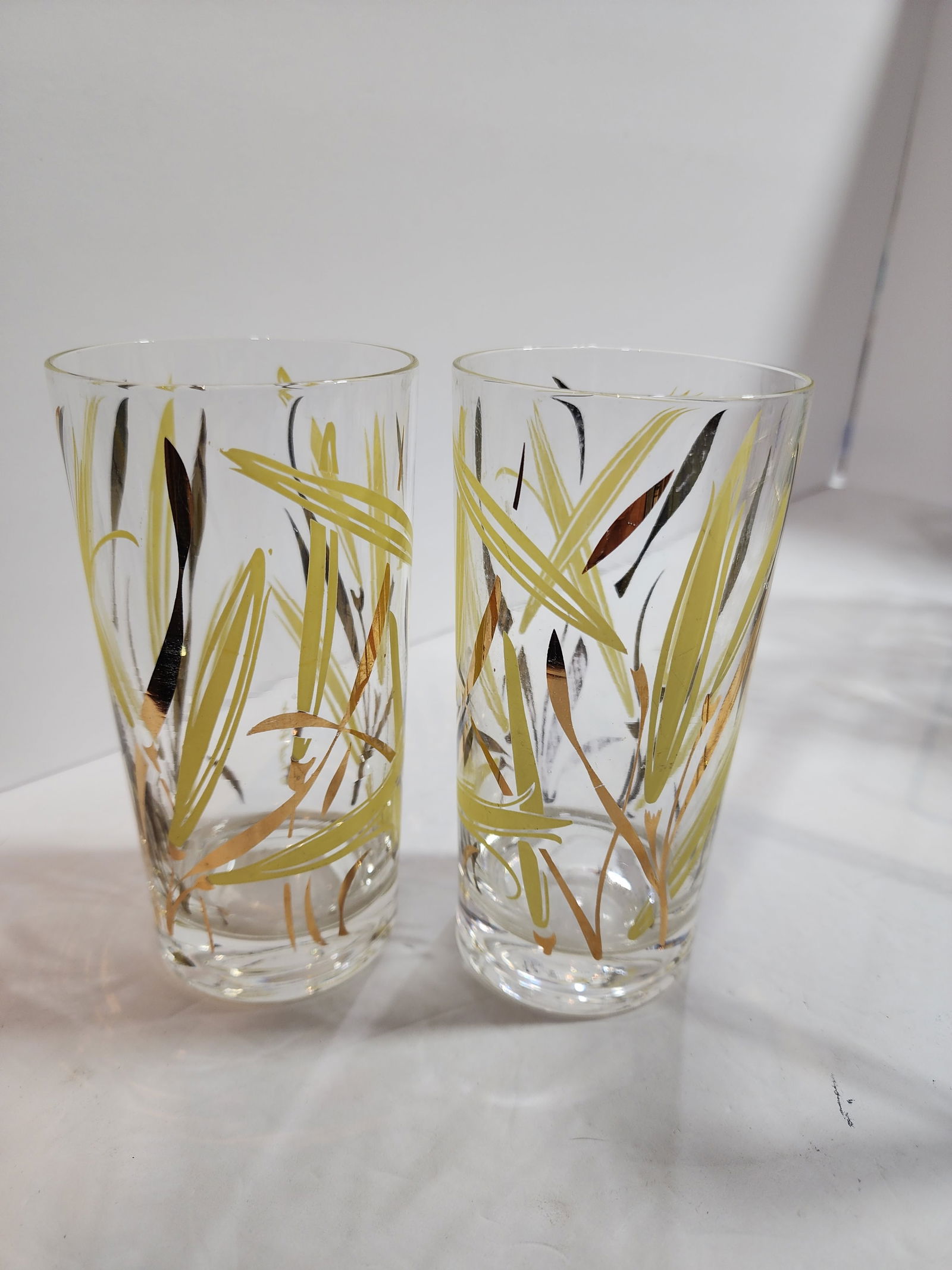 1960s 8 Fred Press m.c.m Highball Glasses in a Brass Caddy - 3