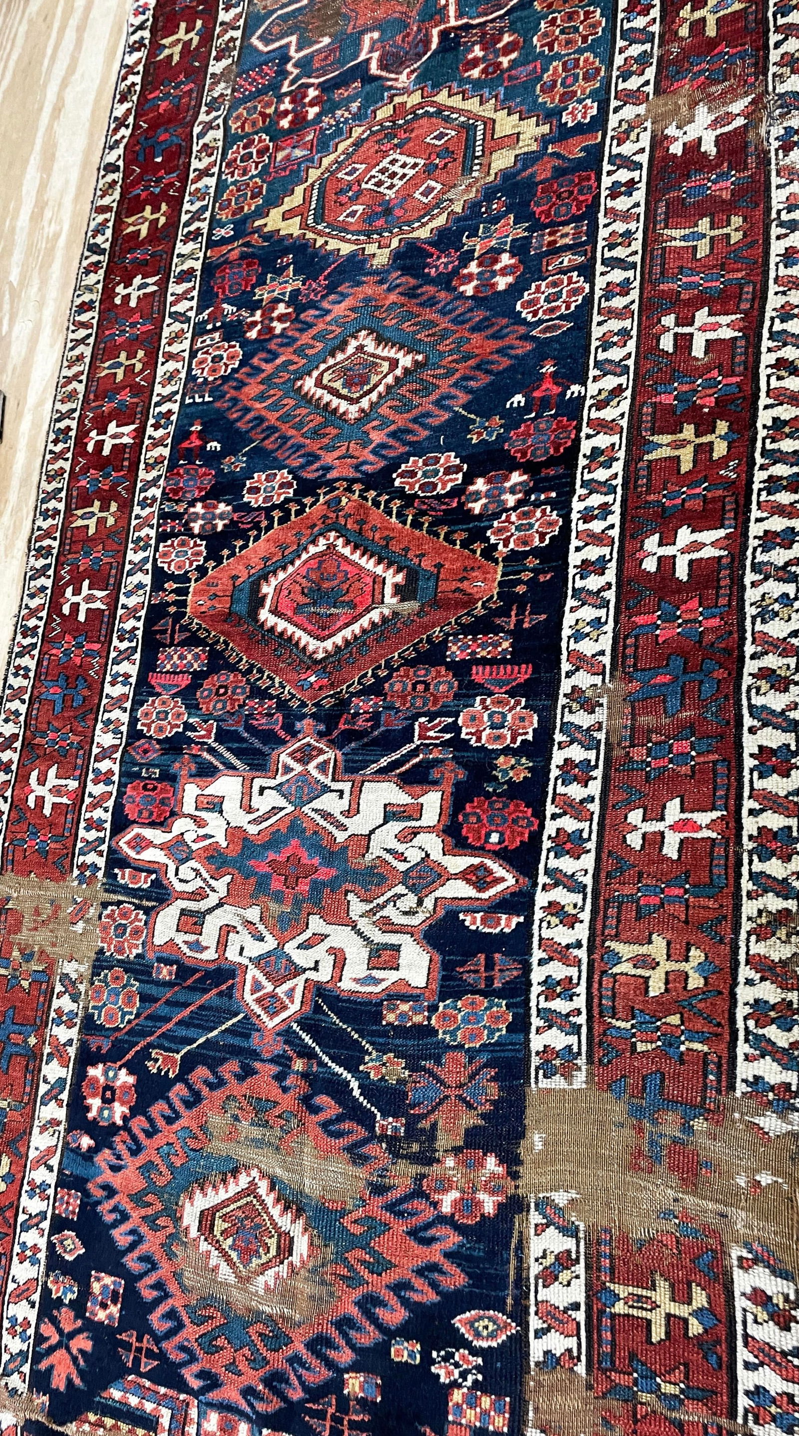 Antique Shirvan Caucasian Long Rug, as Is - 3