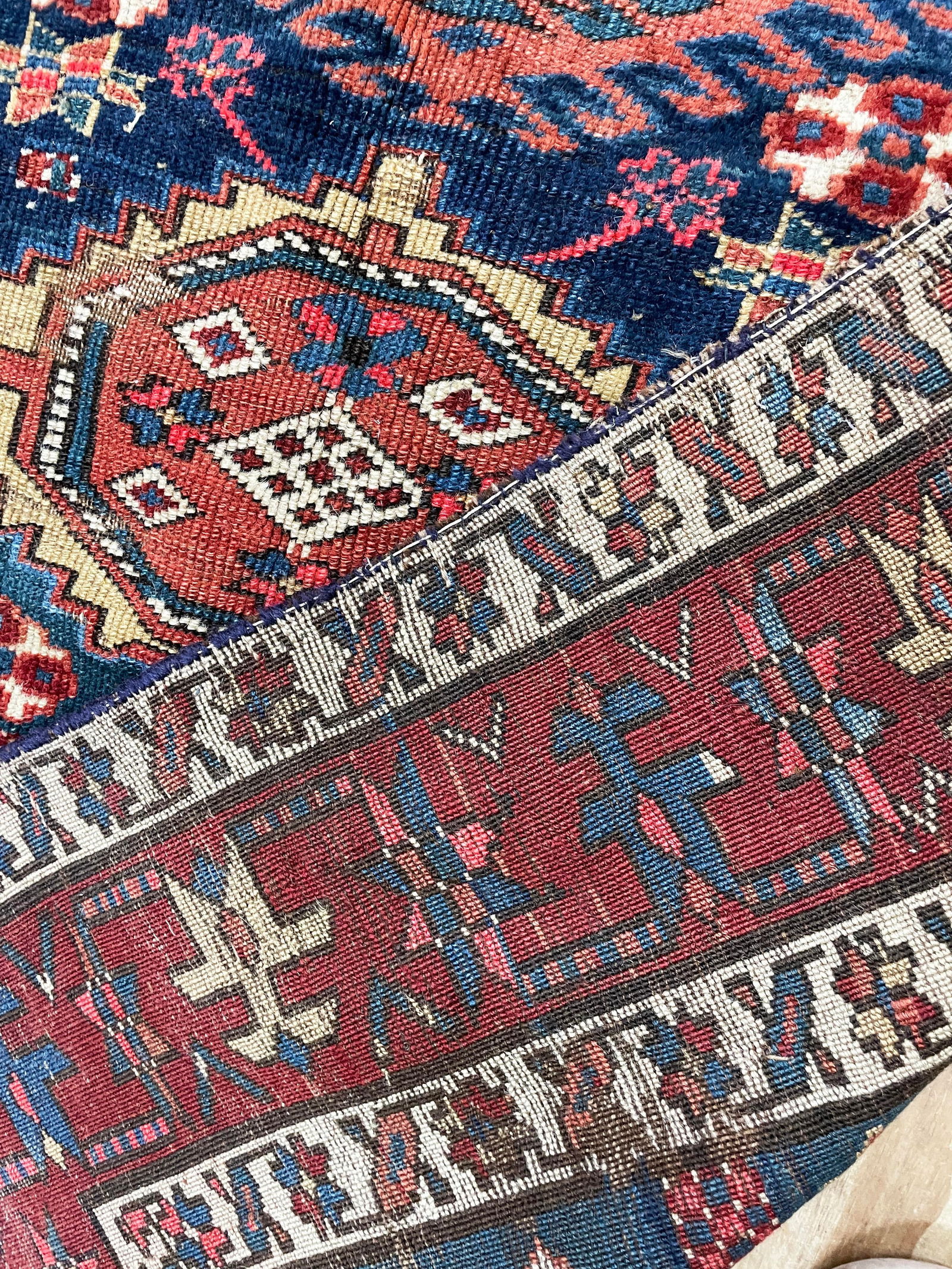 Antique Shirvan Caucasian Long Rug, as Is - 5