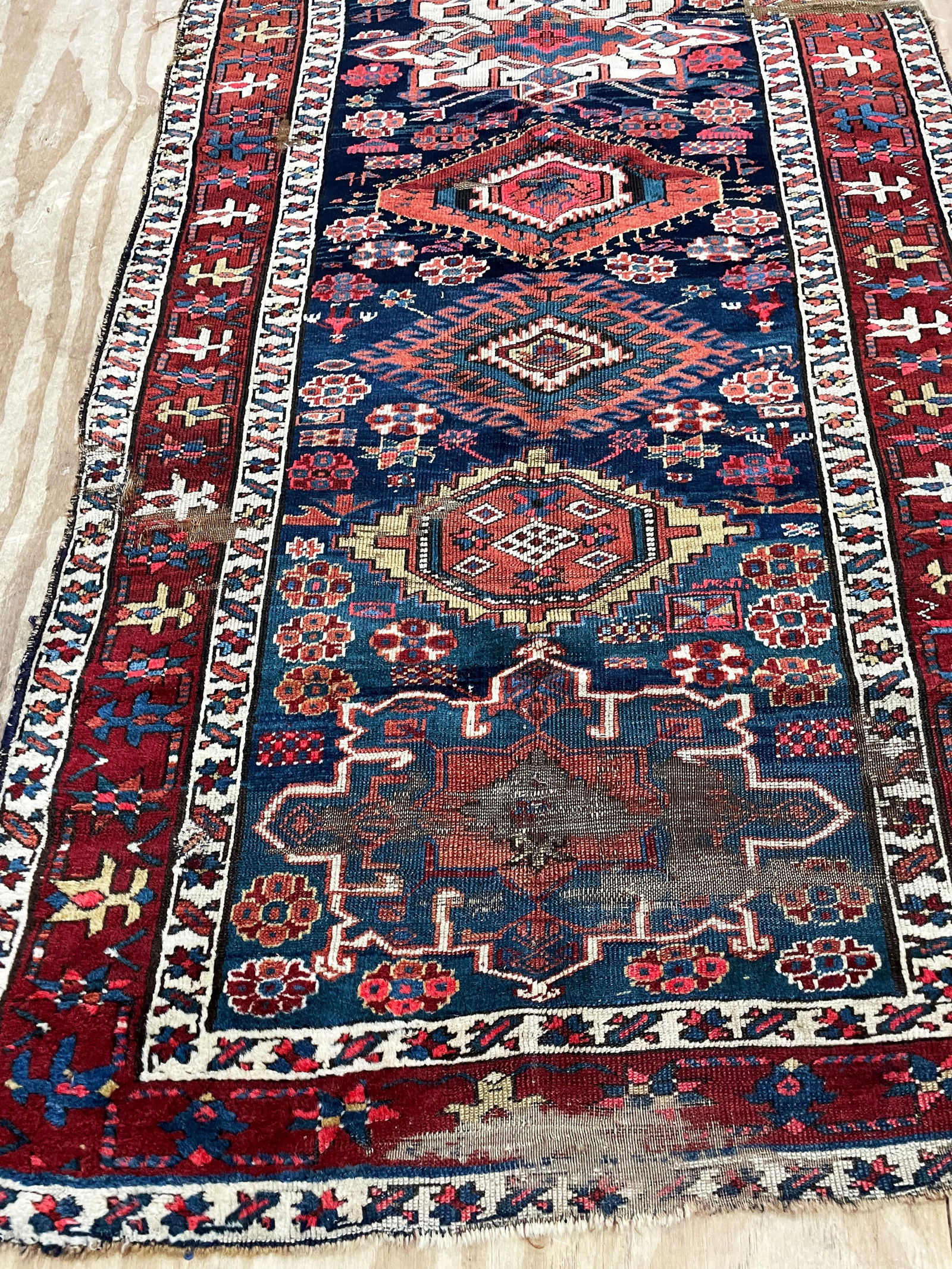 Antique Shirvan Caucasian Long Rug, as Is - 8