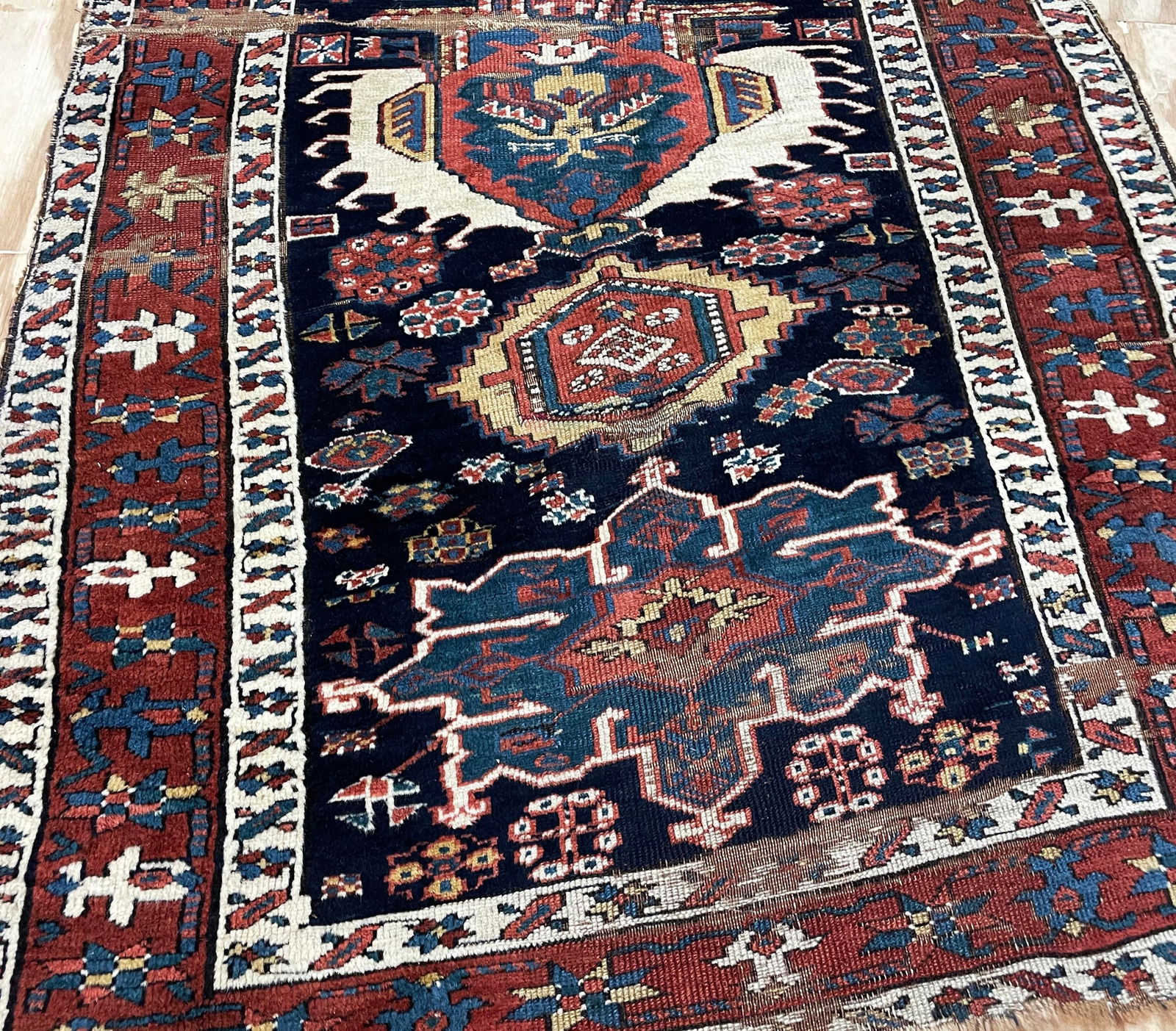 Antique Shirvan Caucasian Long Rug, as Is - 9