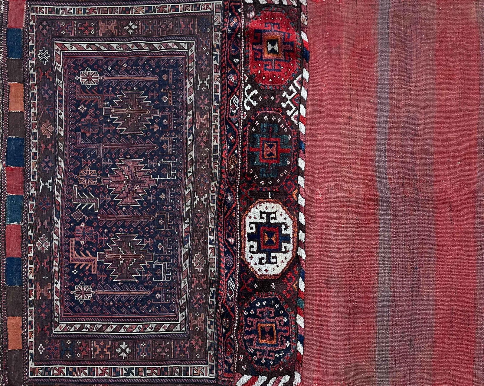 Antique Azerbaijan Large Rug/ Bag Soumak Kilim 4'1" X 5' - 2