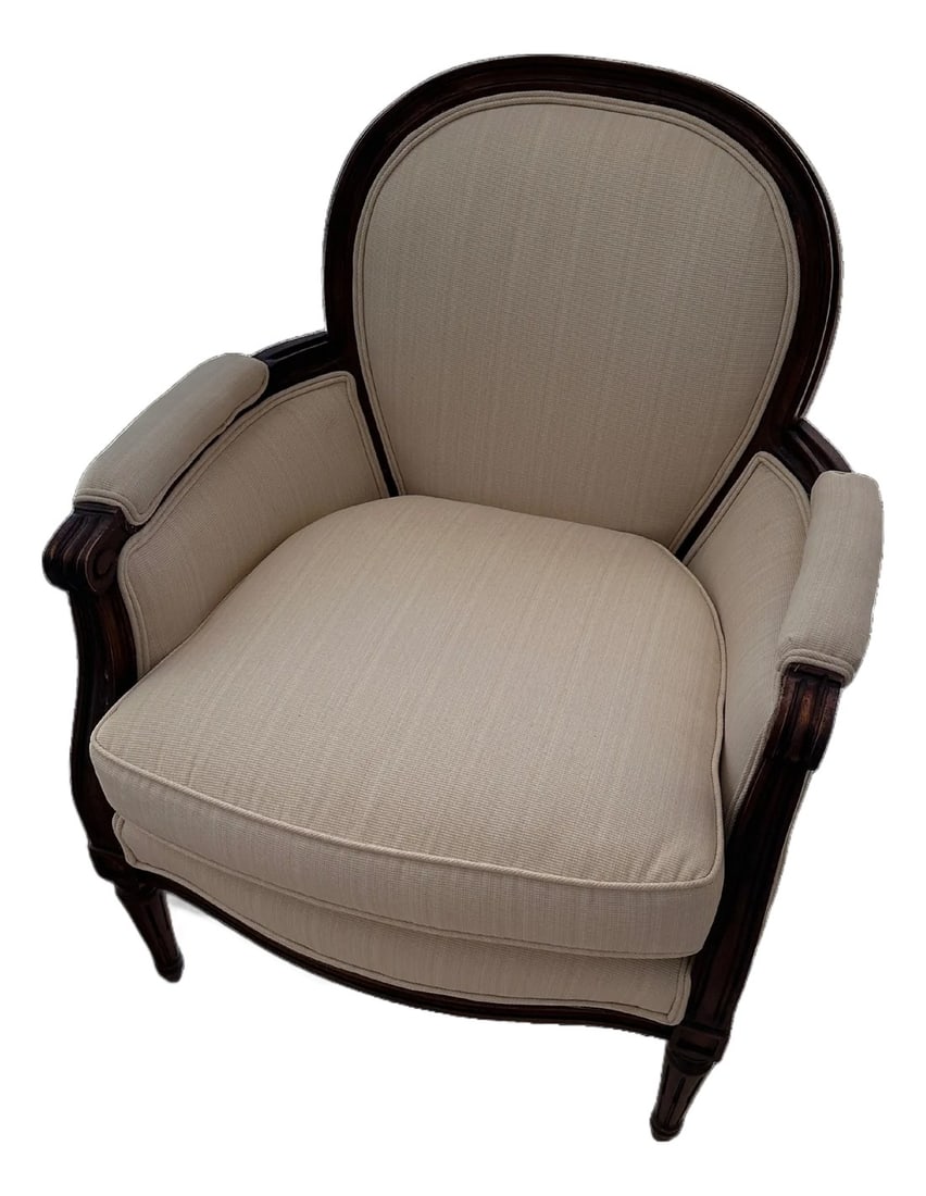 Late 20th Century Pair of Louis XVI–Style Upholstered Armchairs (1 of 5)