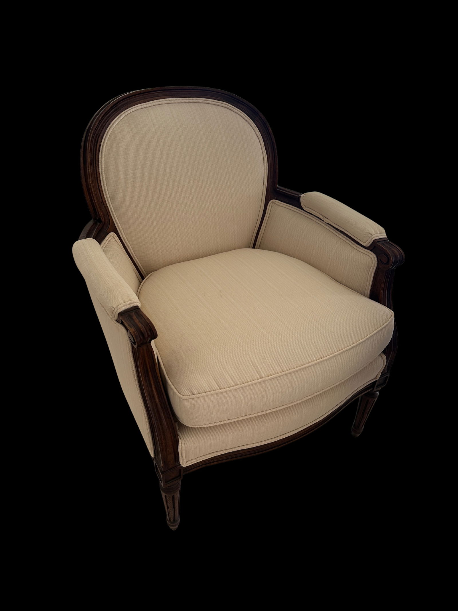 Late 20th Century Pair of Louis XVI–Style Upholstered Armchairs - 3