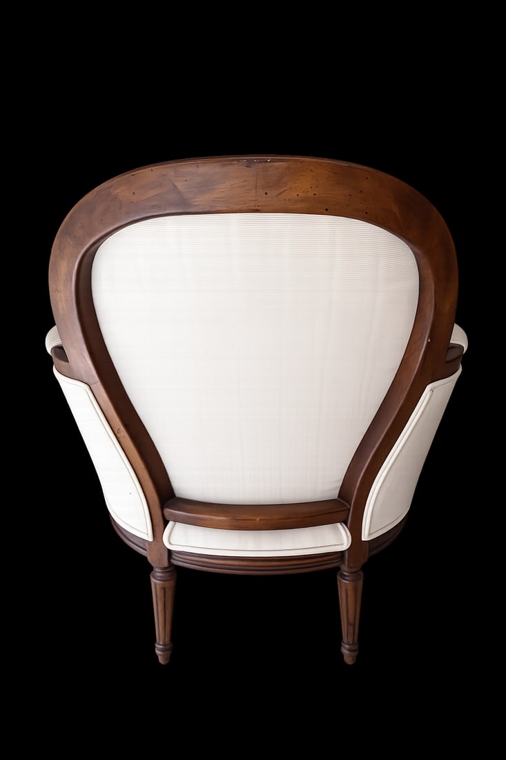 Late 20th Century Pair of Louis XVI–Style Upholstered Armchairs - 5