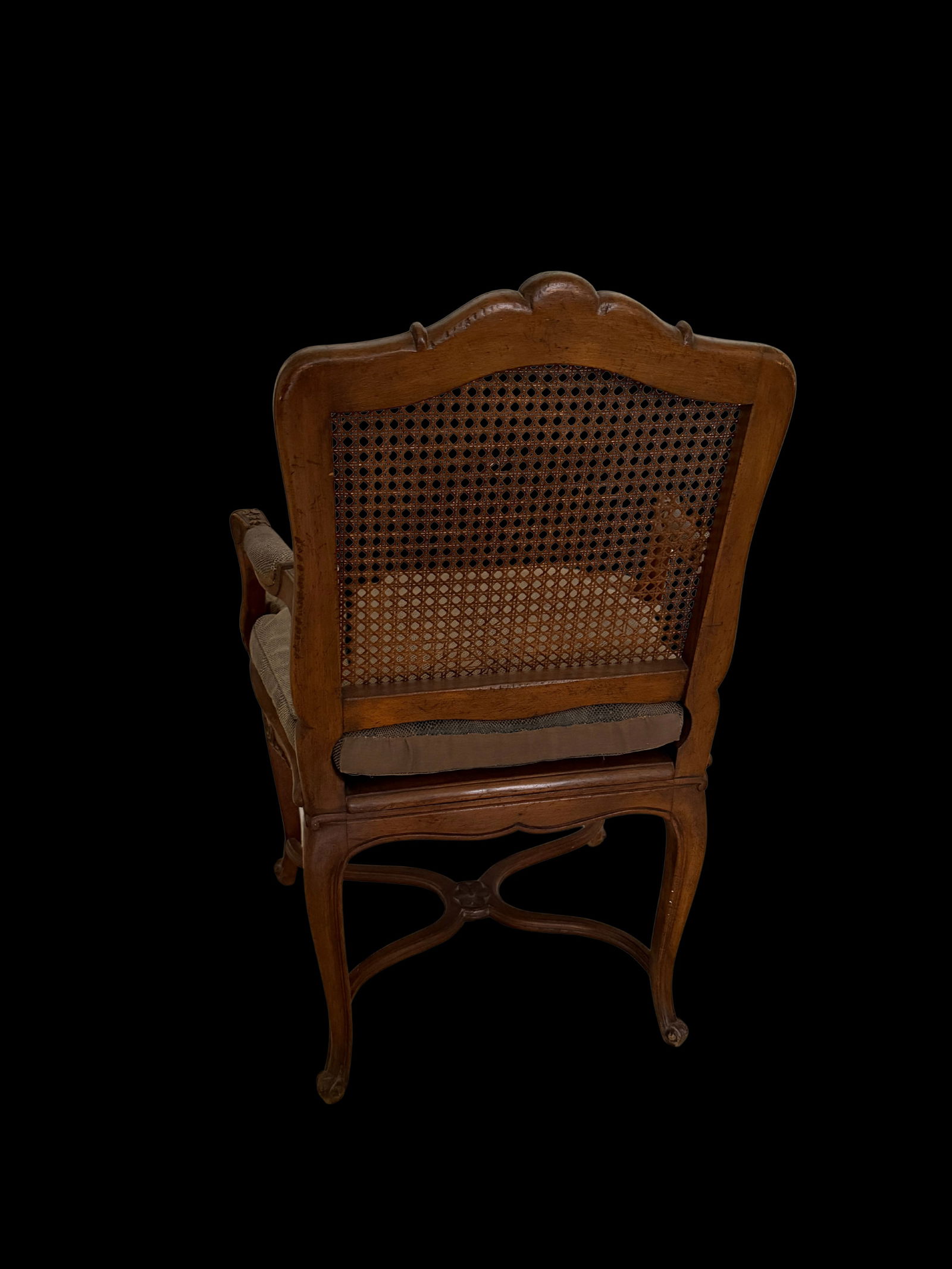 Late 20th Century Pair of Louis XV–Style Caned Back Armchairs - 4