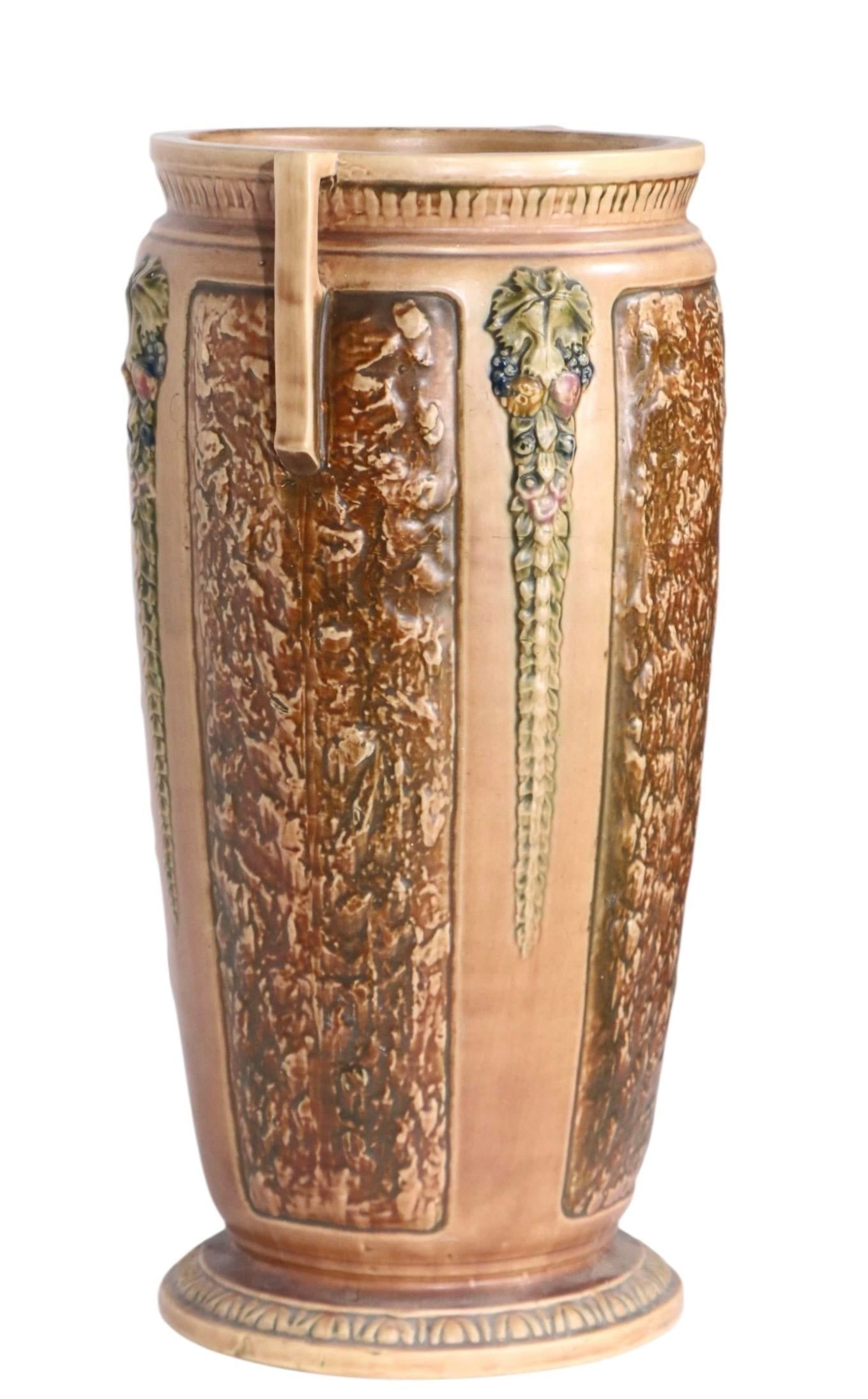 1920s Roseville Pottery Florentine I Umbrella Holder - 3