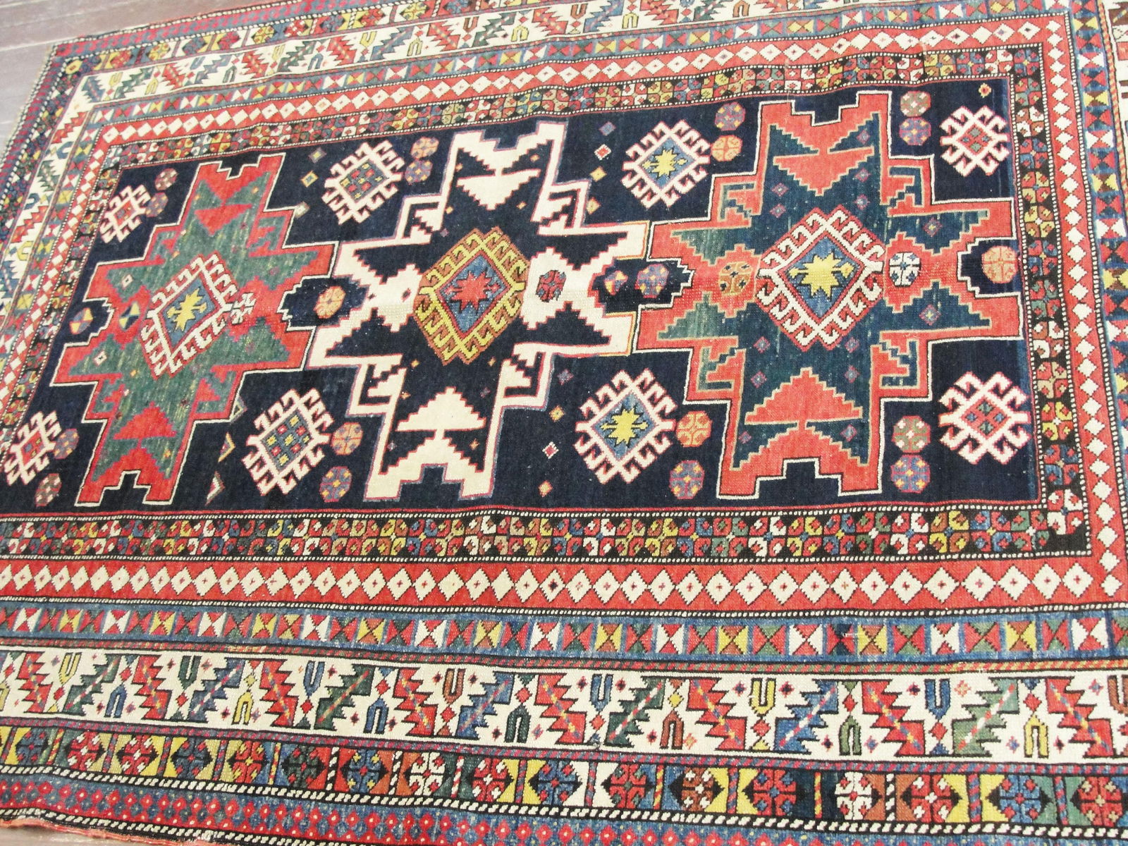 Antique Caucasian Lesghi Star Rug - 4