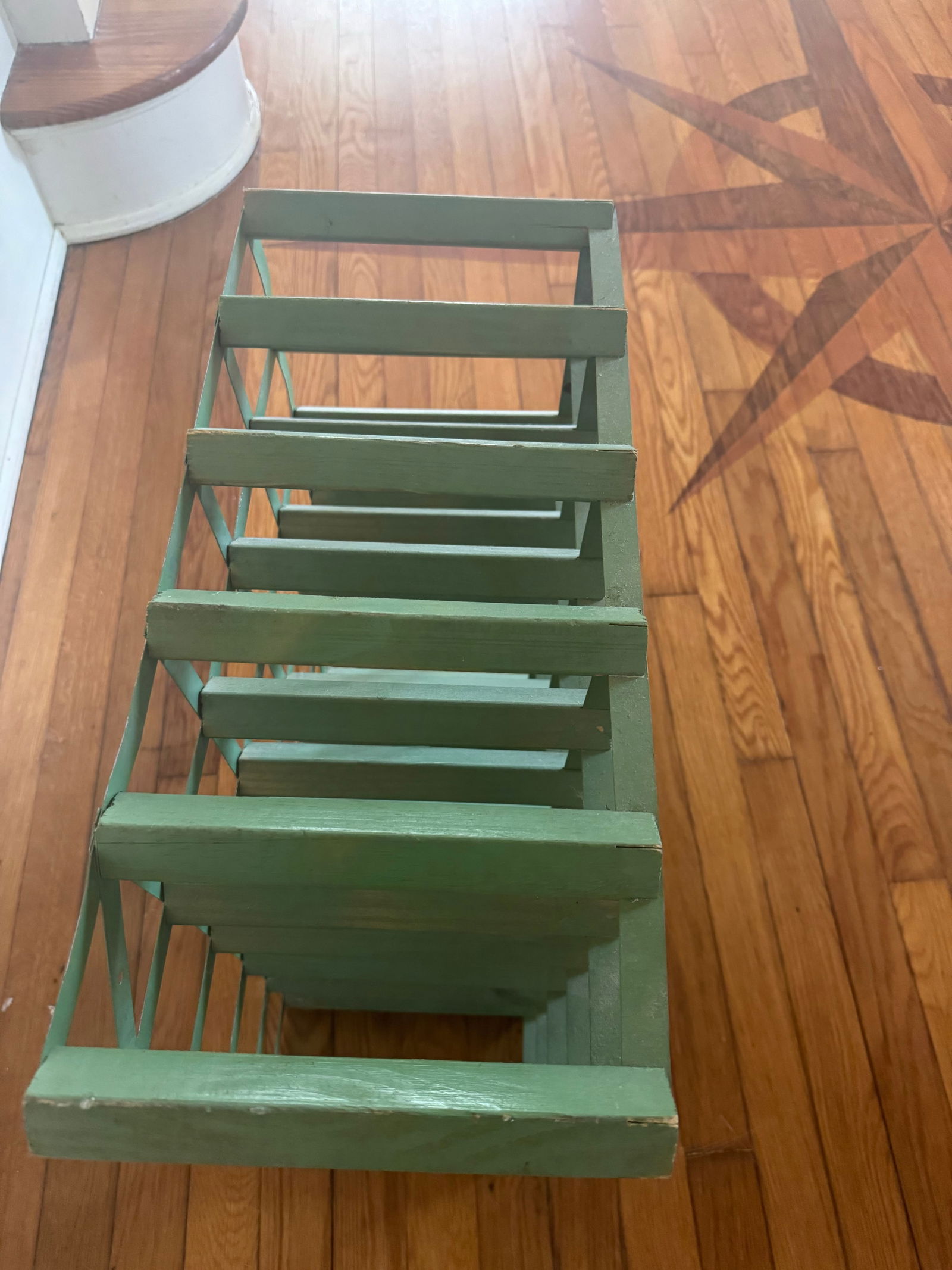 Vintage Painted Wood & Metal Wine Rack - 5