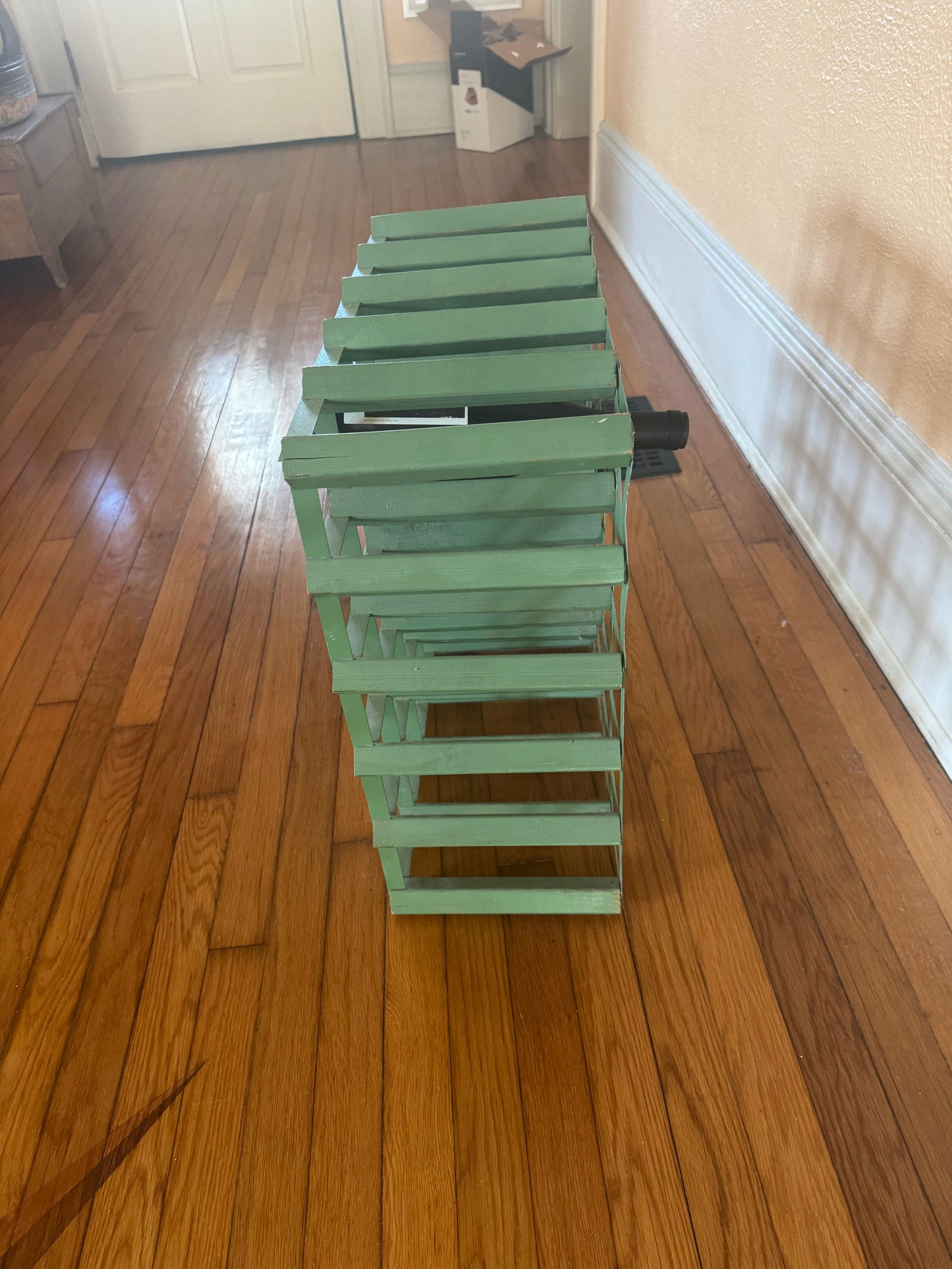 Vintage Painted Wood & Metal Wine Rack - 6