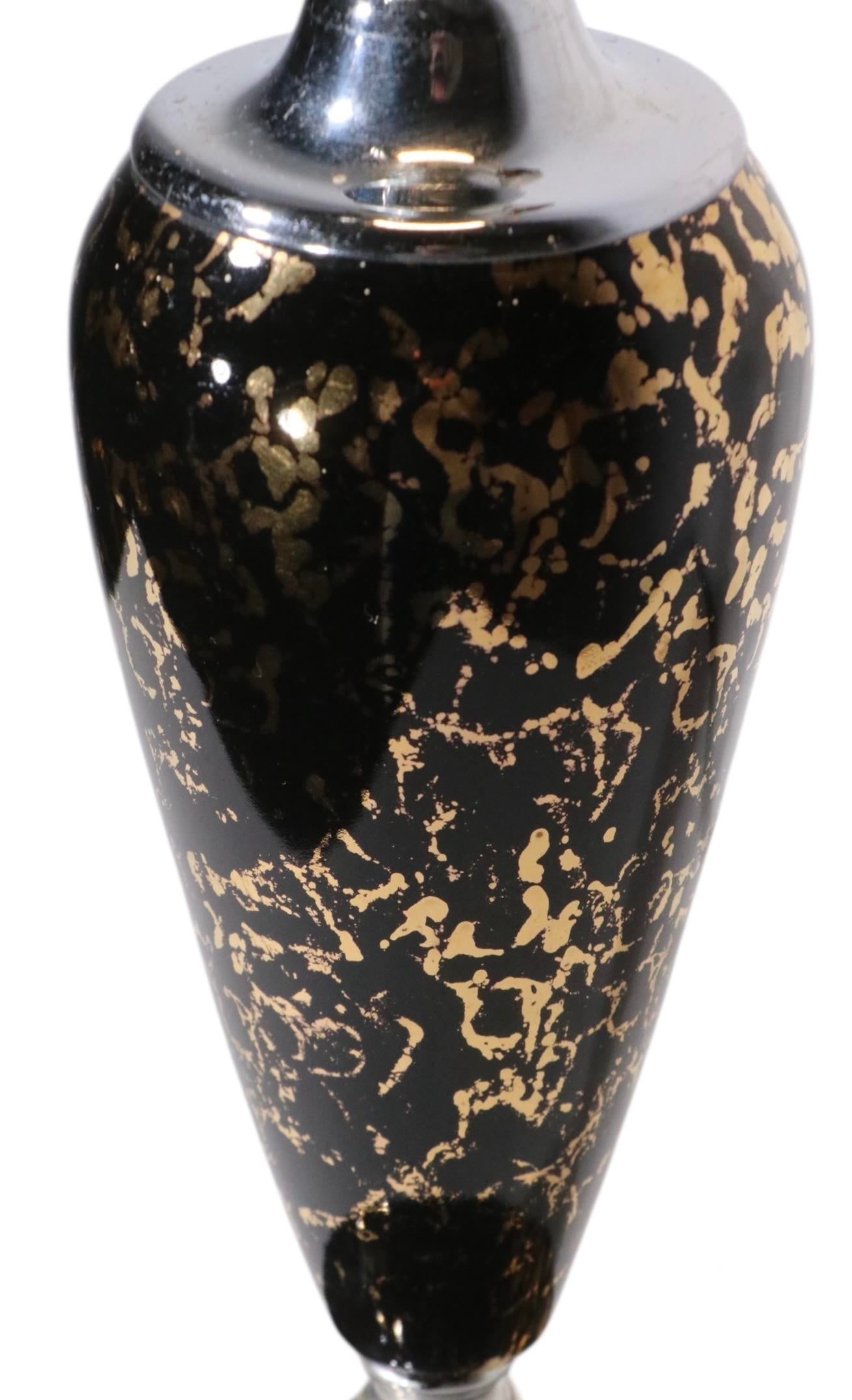 1950's Mid Century Table Lamp With Original Three Tier Fiberglass Shade - 13