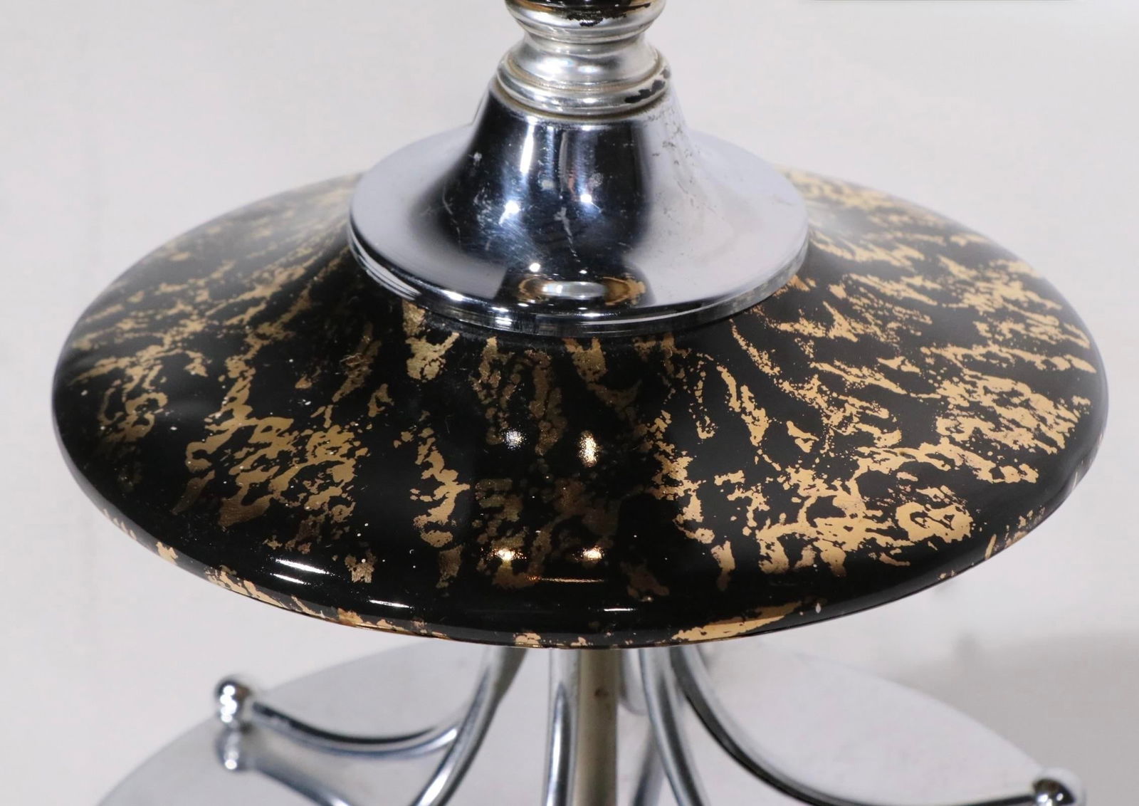 1950's Mid Century Table Lamp With Original Three Tier Fiberglass Shade - 6