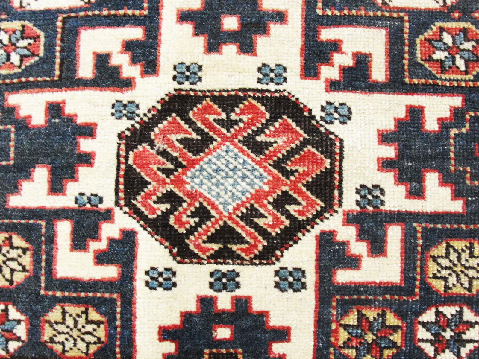 Antique Caucasian Lesghi Star Rug3'3" X 5'8" - 3